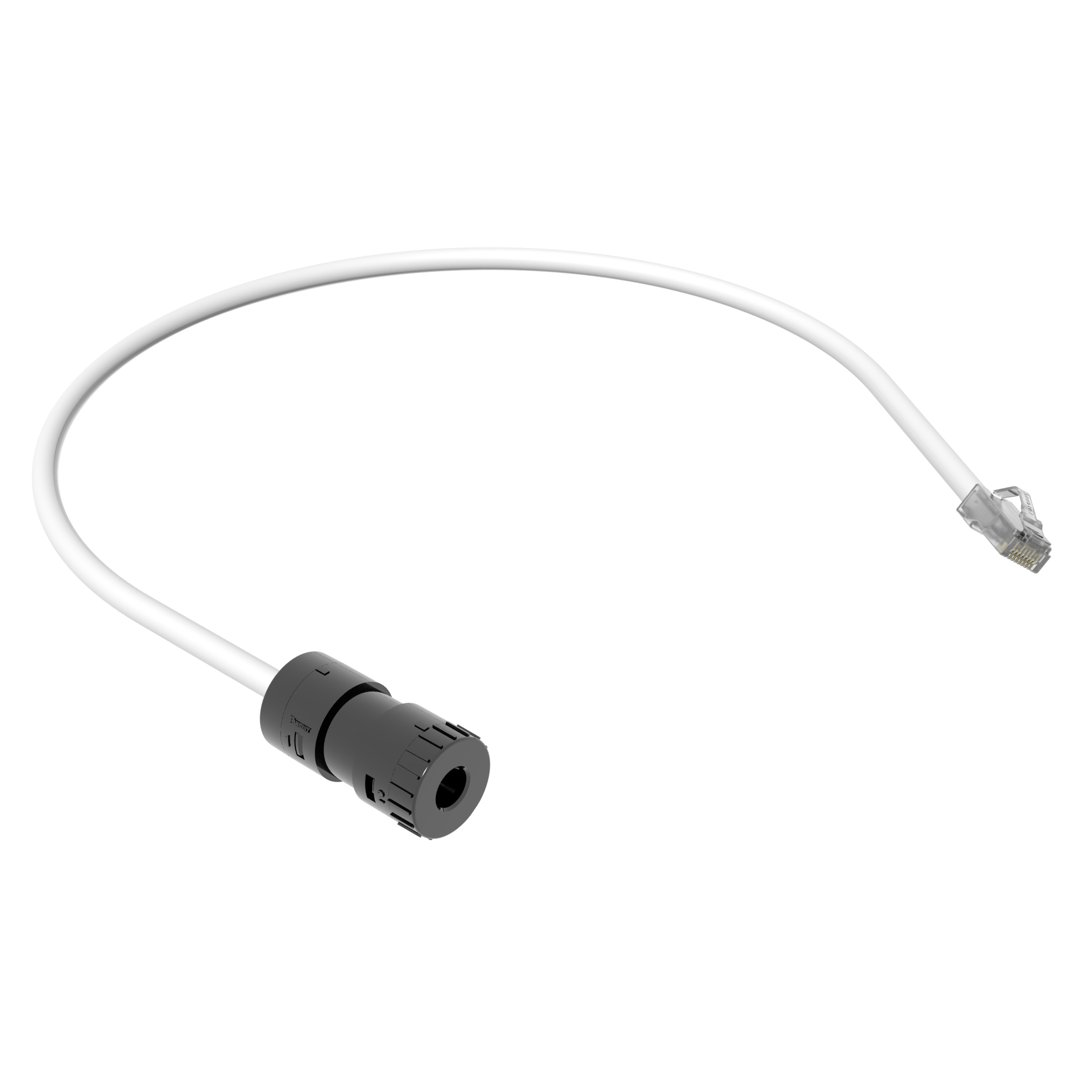 6A UTP Connector, LSZH RJ45 Cord, .5M, White