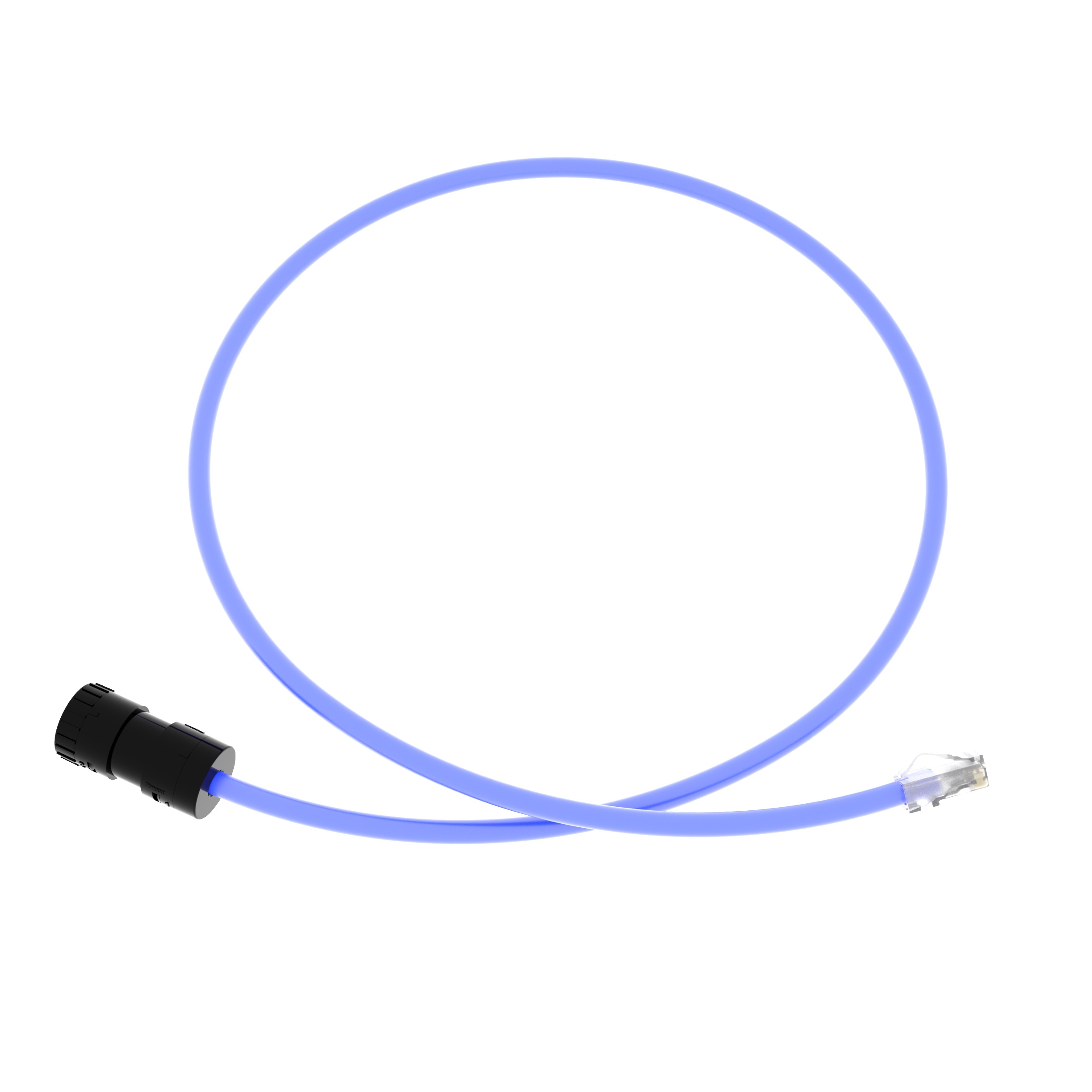 6A UTP Connector, Plenum RJ45 Cord, 1 M, Blue