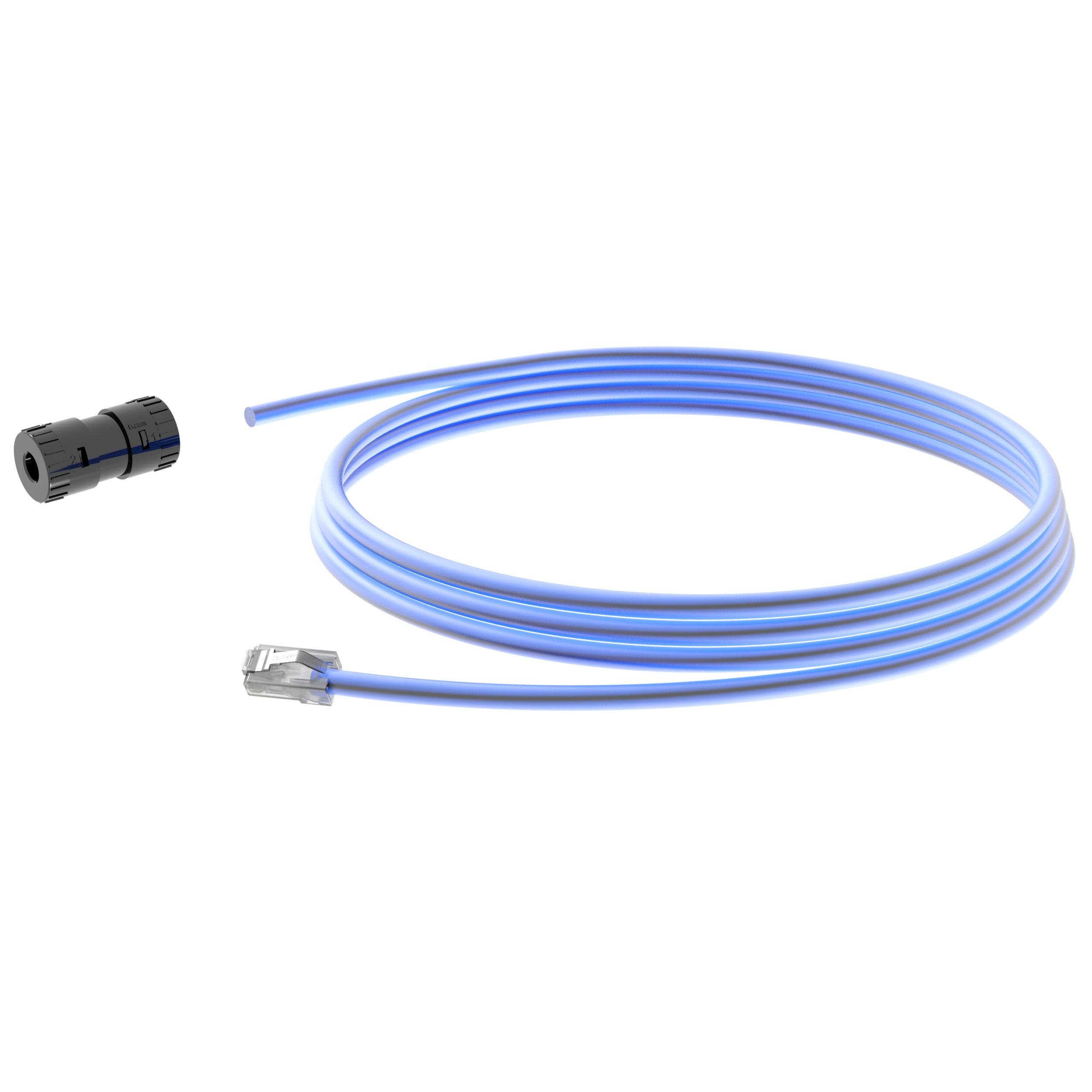 6A UTP Connector, Plenum RJ45 Cord, 3 M, Blue