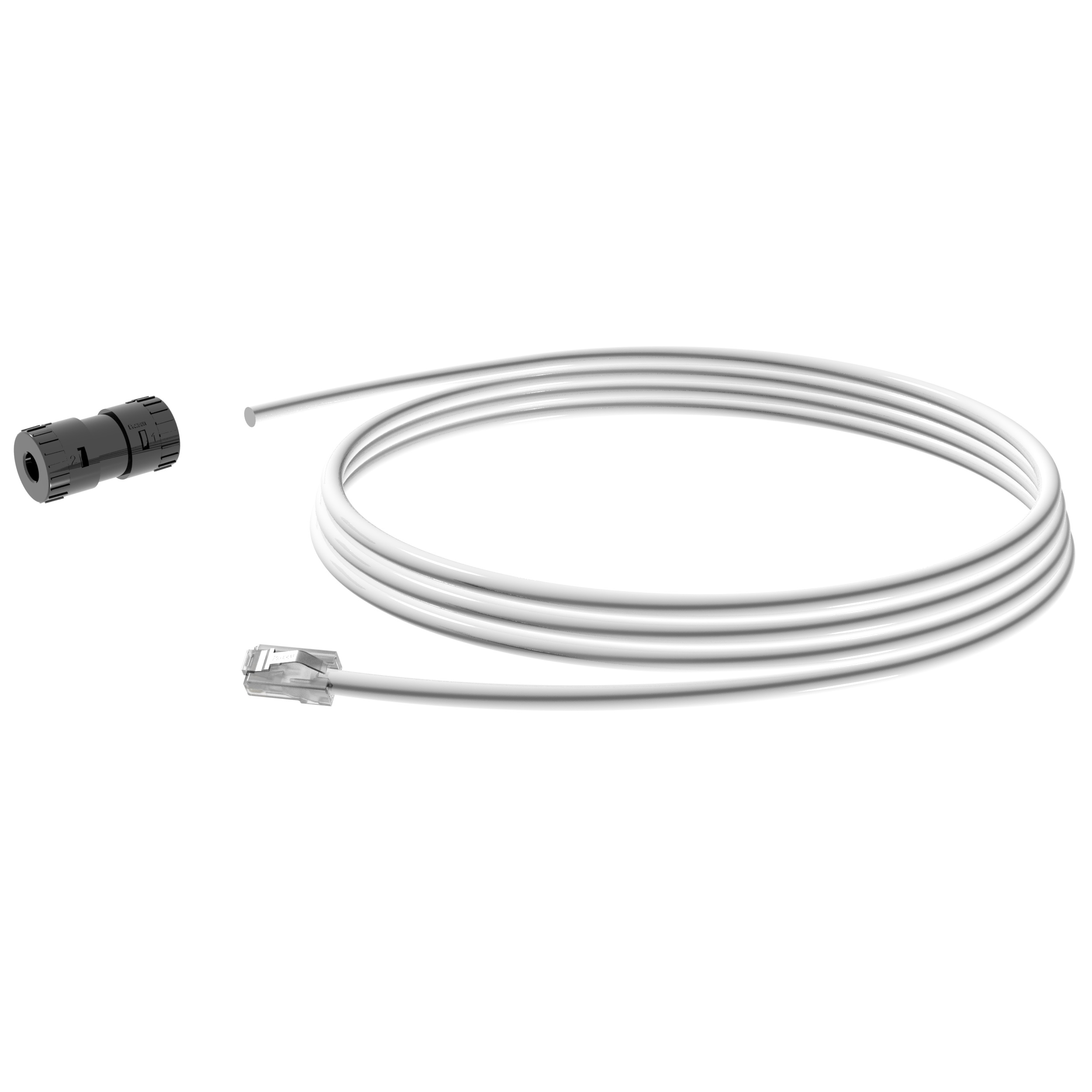 6A UTP Connector, Plenum RJ45 Cord, 3 M, White