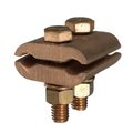 Bronze Ground Clamp Connector, 5/8" Bolts, 2 Piece Clamp  2 Bolts