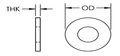 Flat Washer,1/4",Silicone Bronze,PKG100