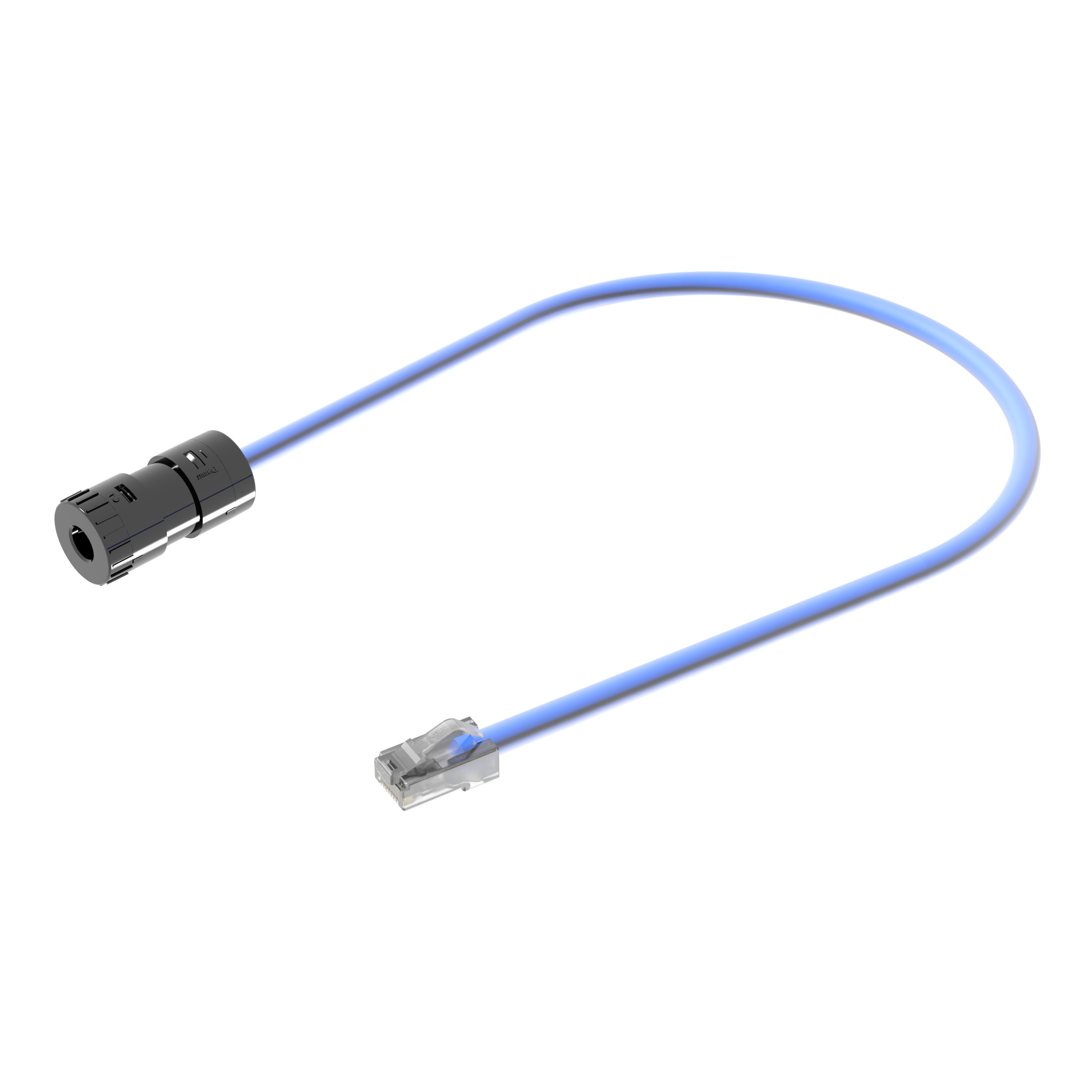 6A UTP Connector, Plenum RJ45 Cord, 1 M, White