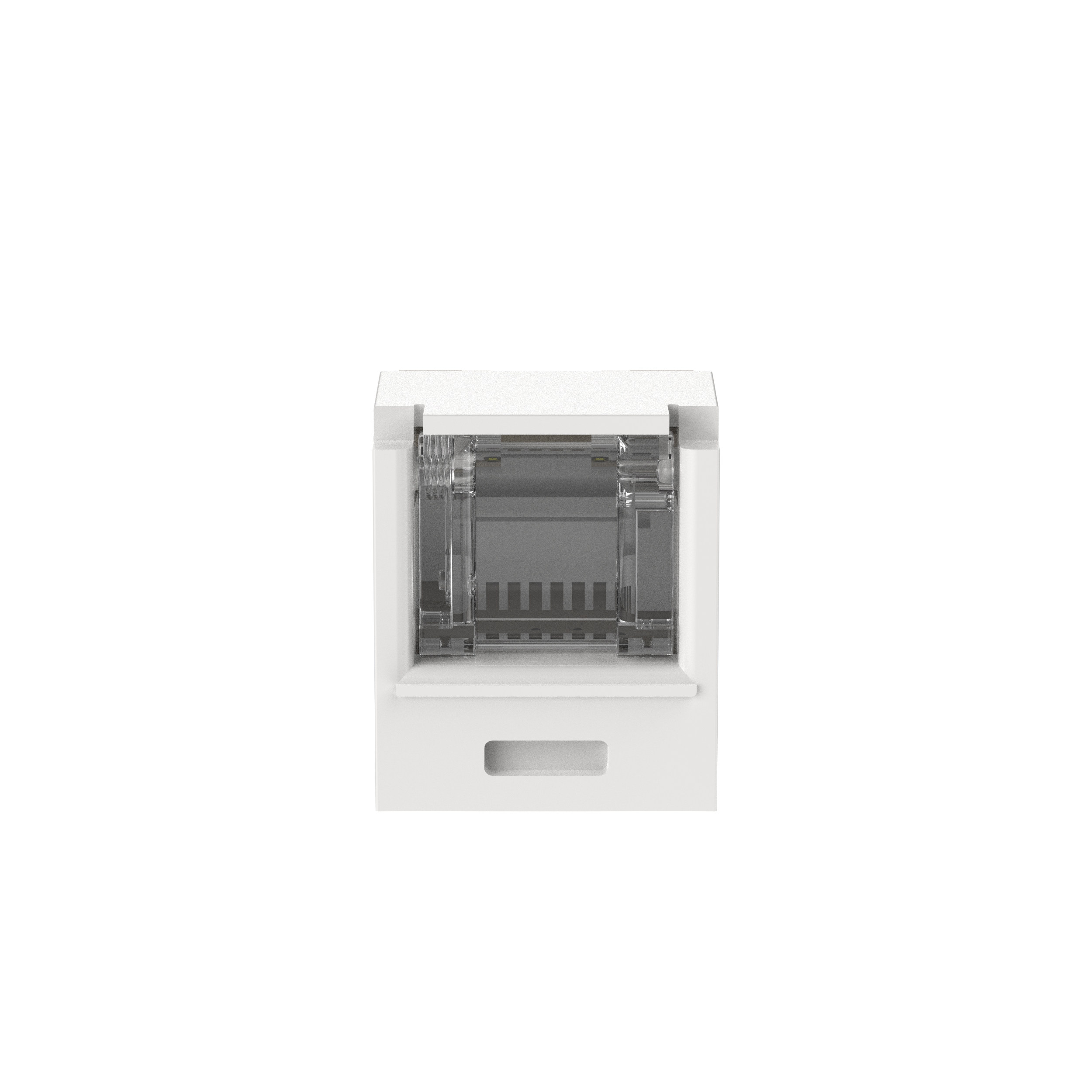 Mini-Com® RJ45 Cat 6A Shuttered TG Jack Module, IW