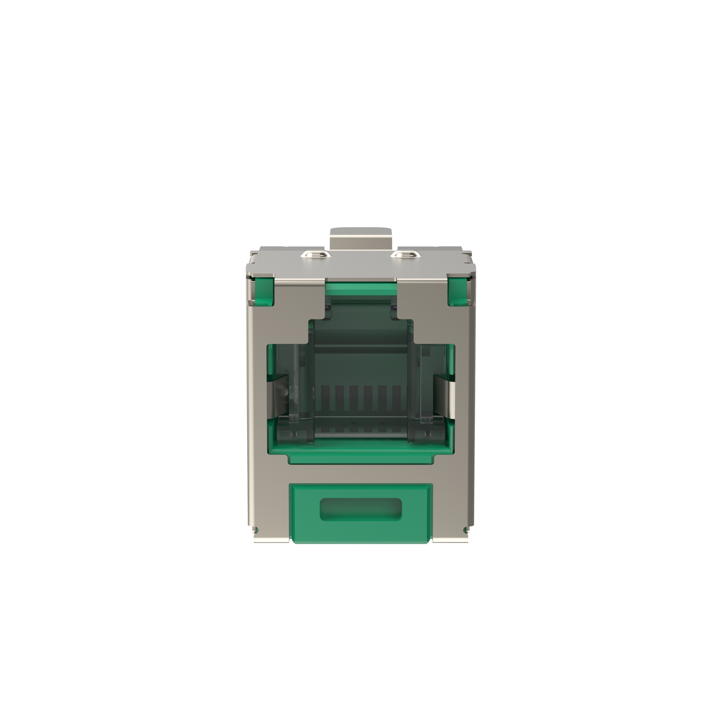 Mini-Com® STP RJ45 Cat 6 Shuttered TG Jack Module, Green