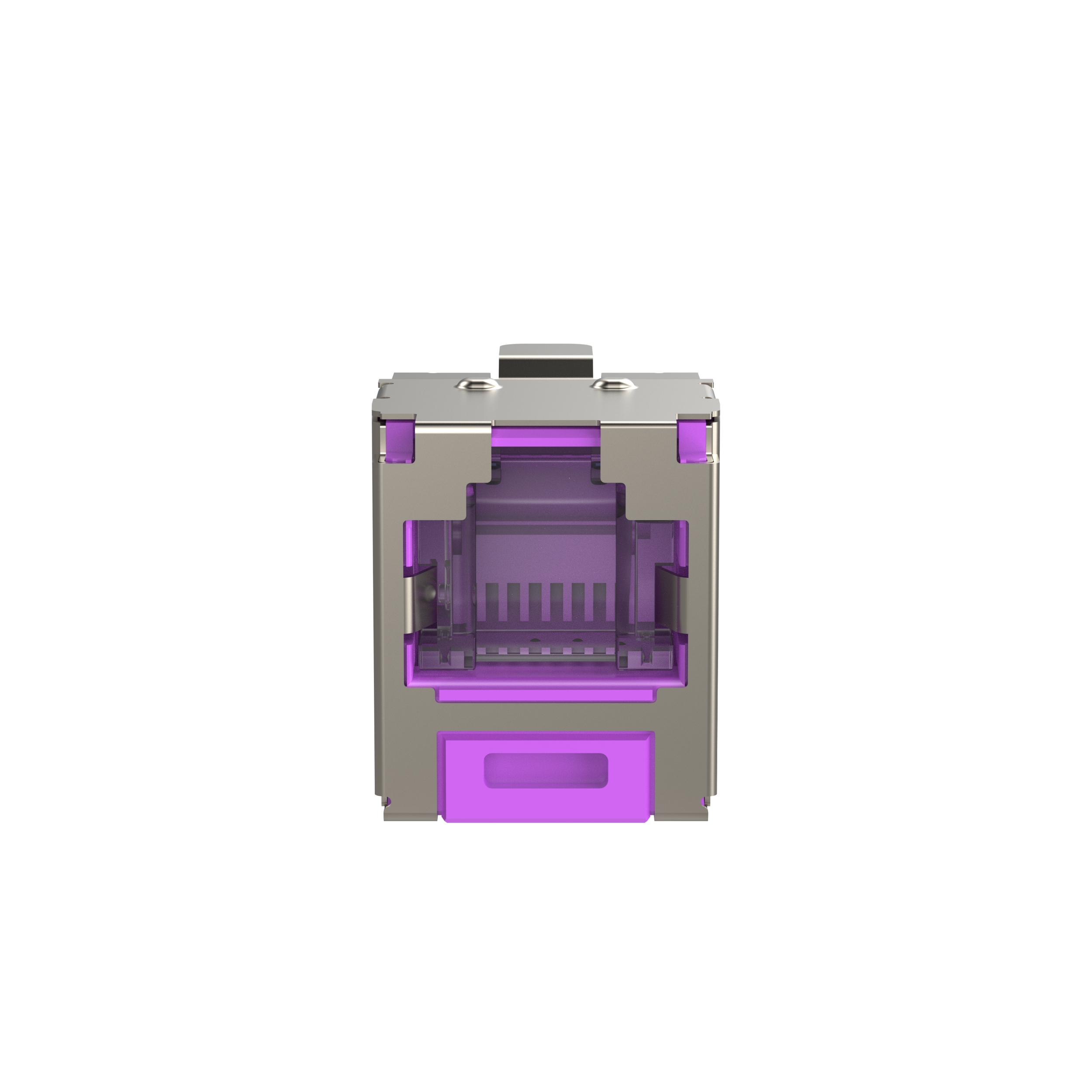 Mini-Com® STP RJ45 Cat 6 Shuttered TG Jack Module, Violet