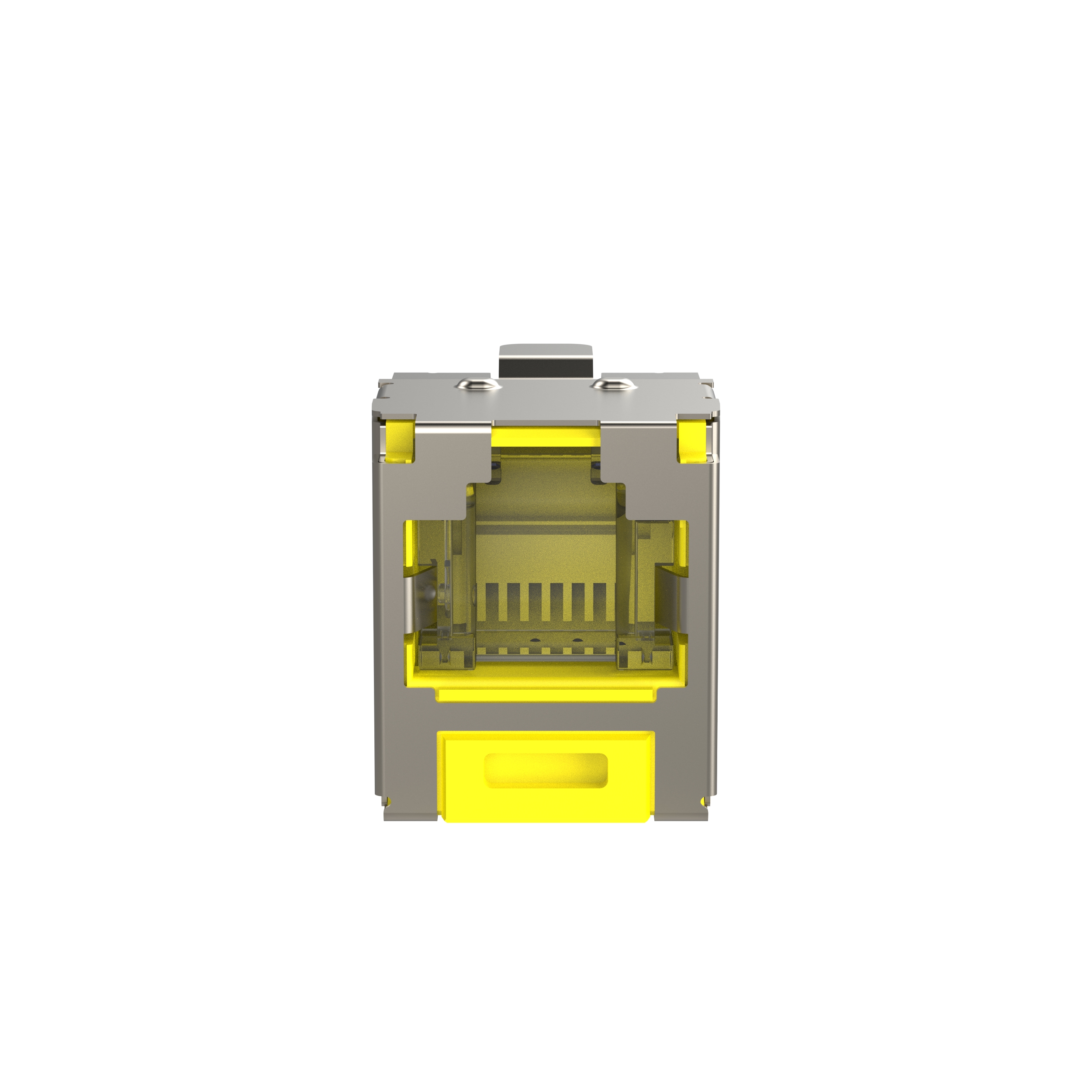 Mini-Com® STP RJ45 Cat 6 Shuttered TG Jack Module, Yellow