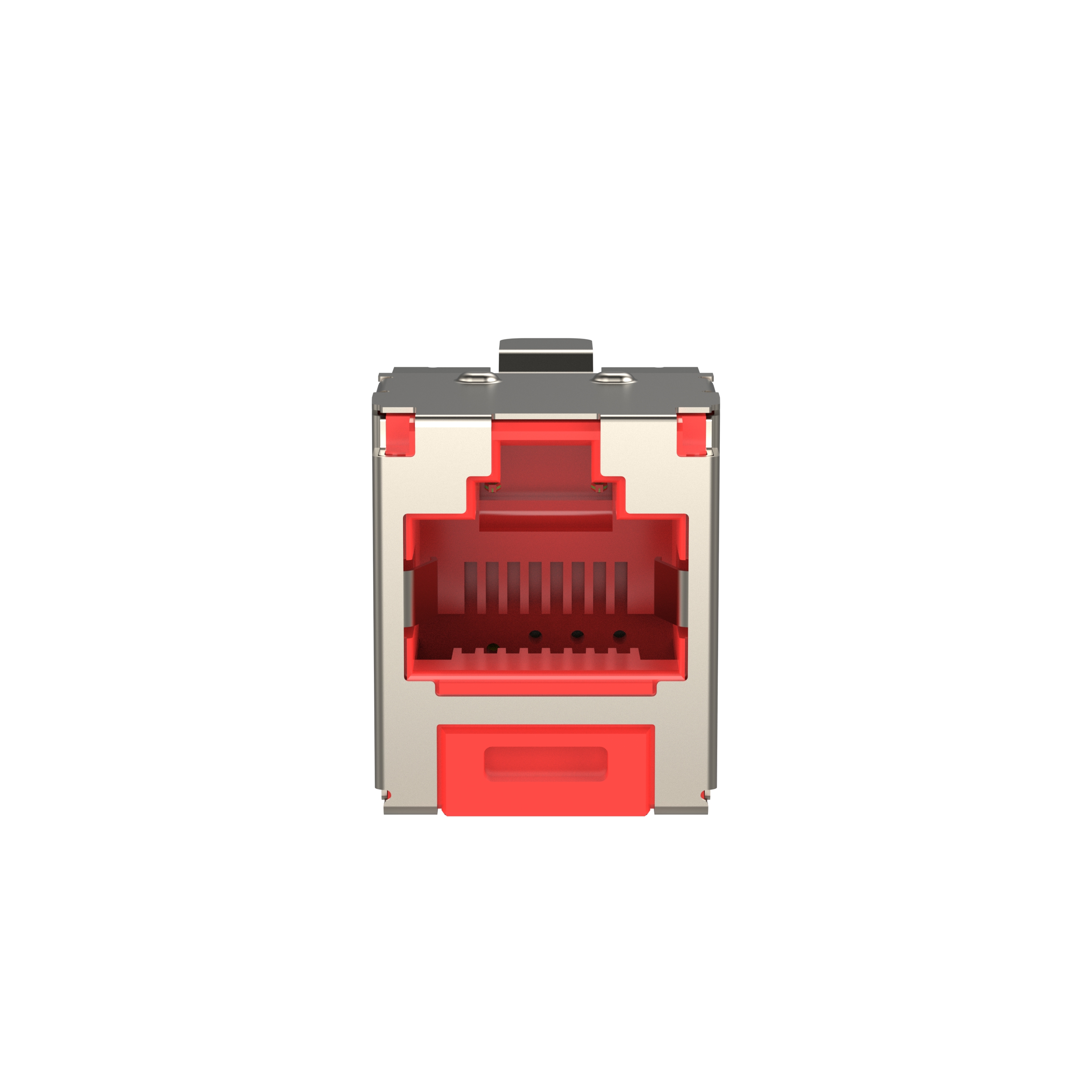 Mini-Com® STP RJ45 Cat 6A 28/30 AWG TG Jack Module, Red