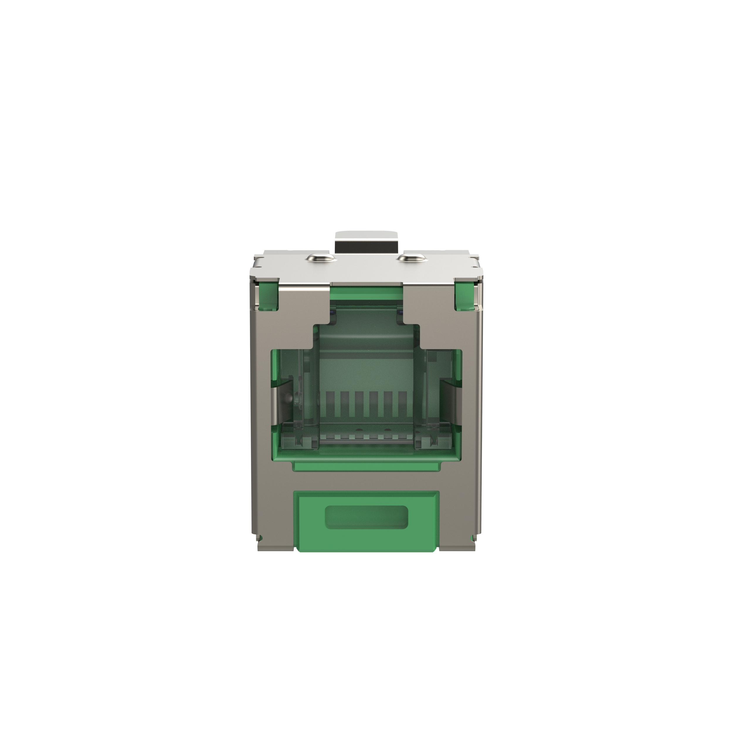 Mini-Com® STP RJ45 Cat 6A Shuttered TG Jack Module, Green