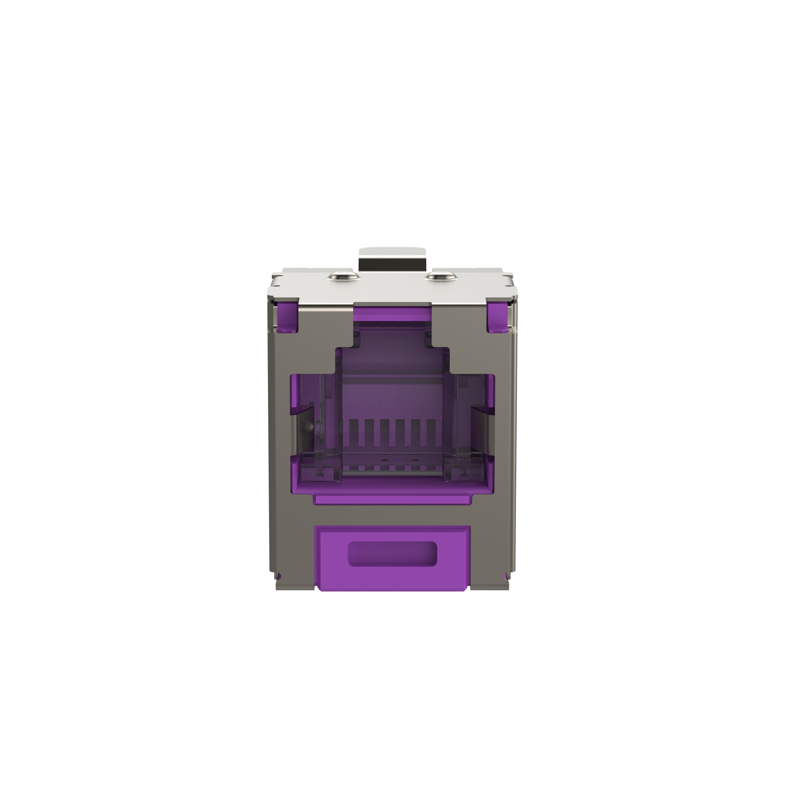 Mini-Com® STP RJ45 Cat 6A Shuttered TG Jack Module, Violet