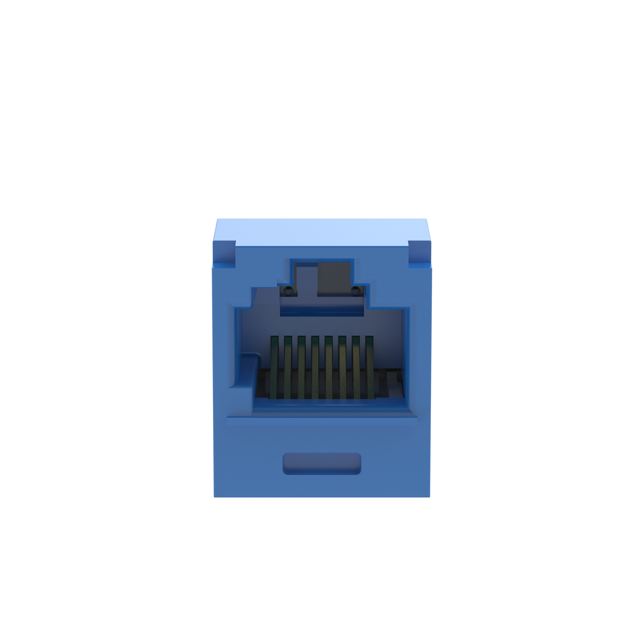 Mini-Com® UTP RJ45 Cat 6A Keyed TG Jack Module, Blue