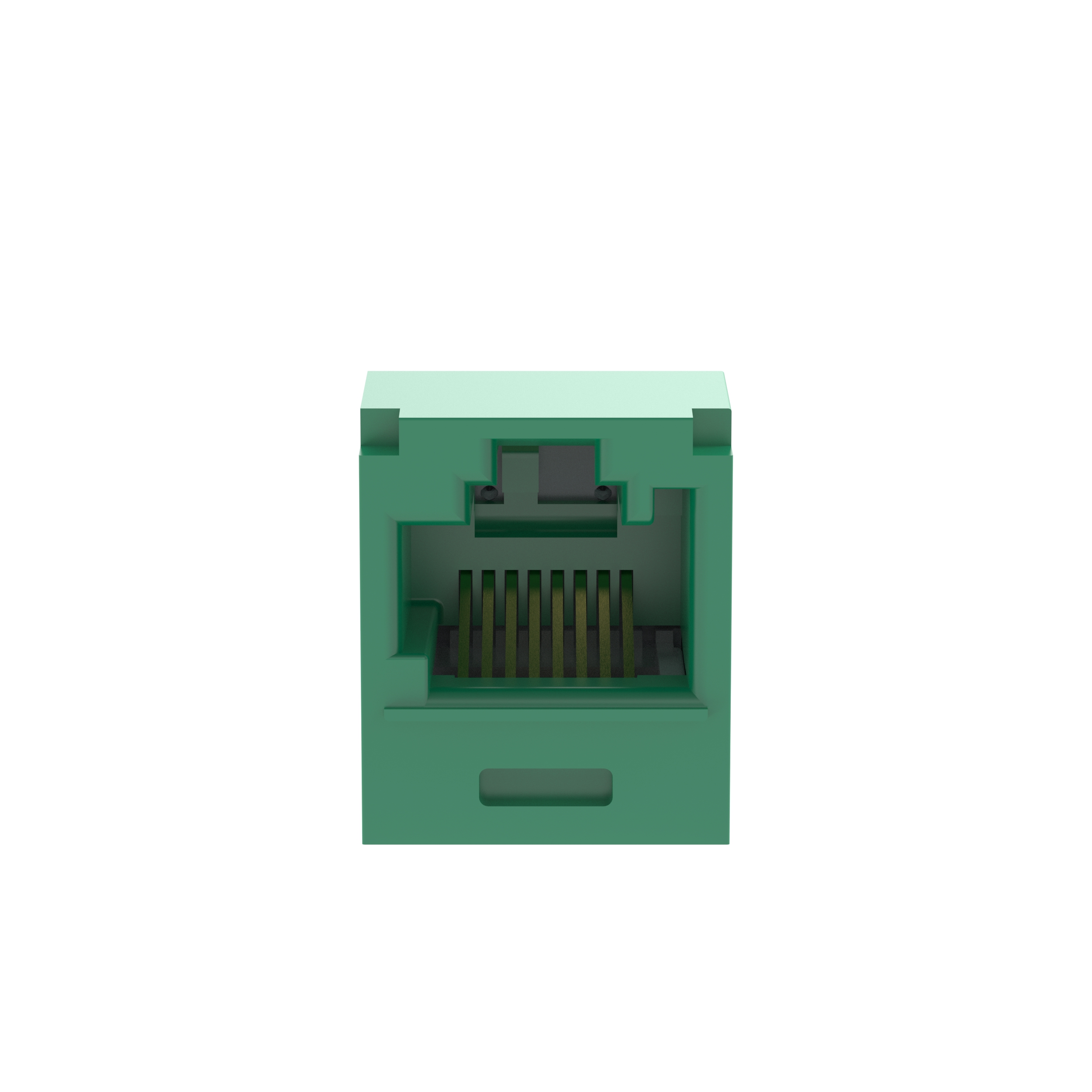 Mini-Com® UTP RJ45 Cat 6A Keyed TG Jack Module, Green