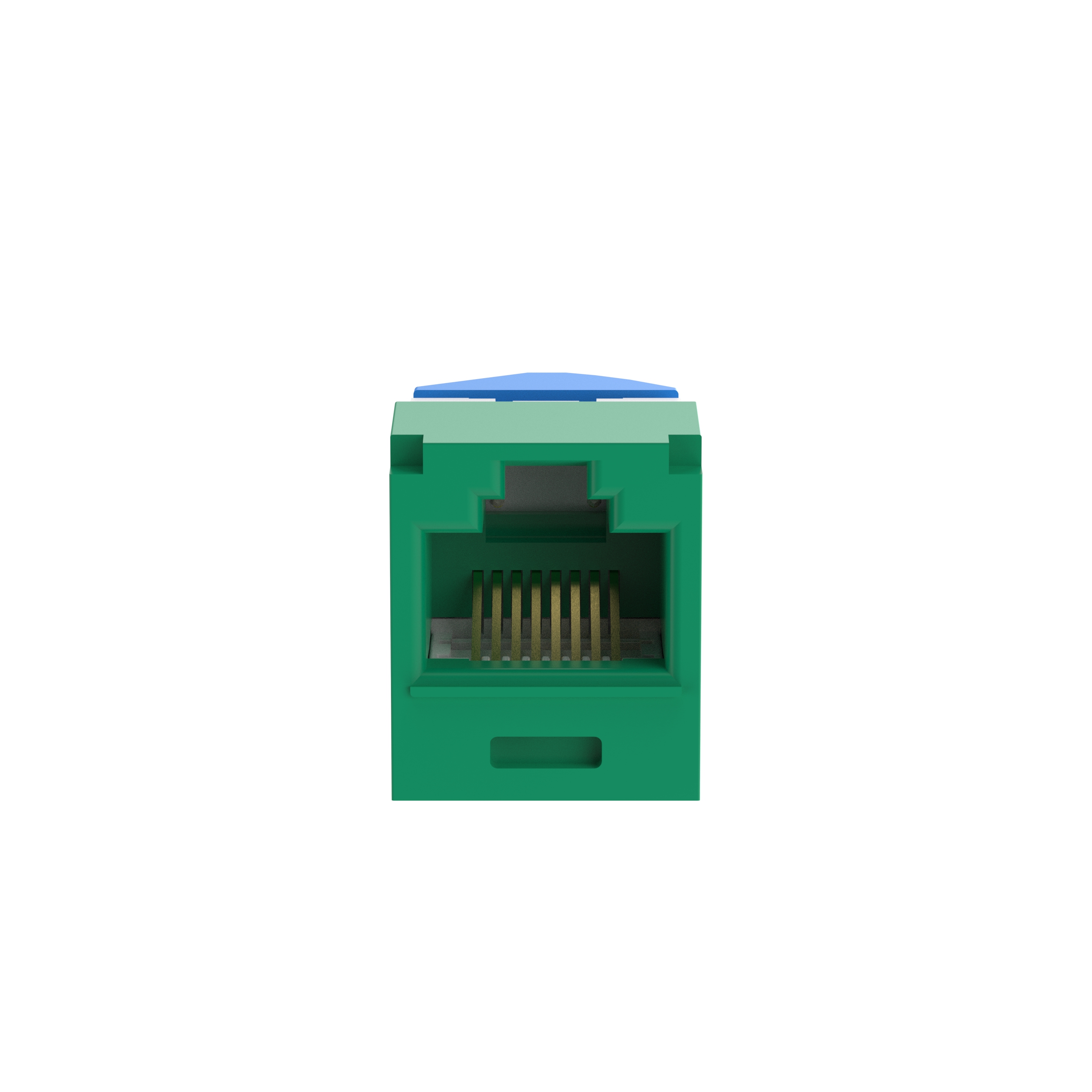 Mini-Com® UTP RJ45 Cat 6A Left/Right TG Jack Module, Green