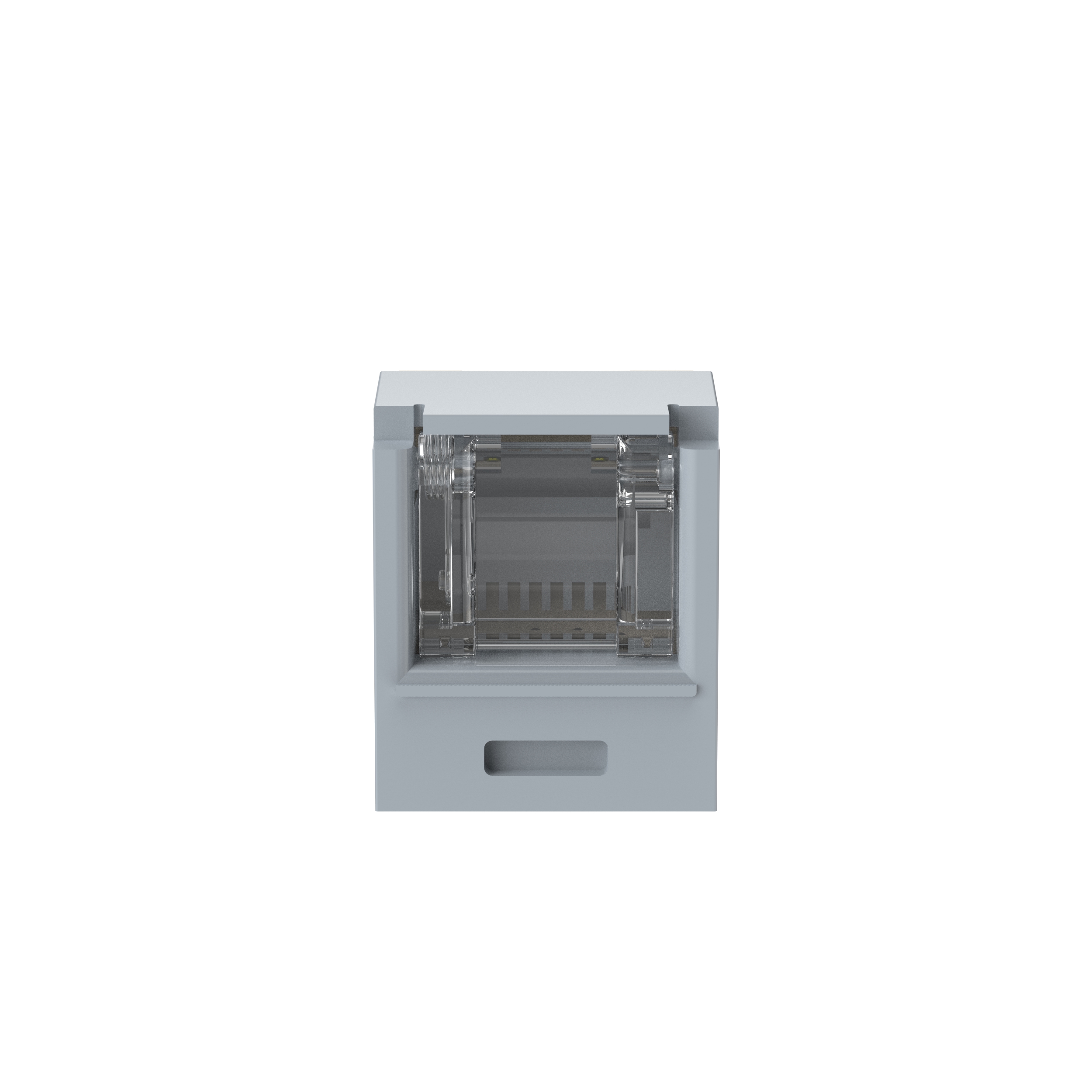 Mini-Com® UTP RJ45 Cat 6A Shuttered TG Jack Module, Int'l Gray