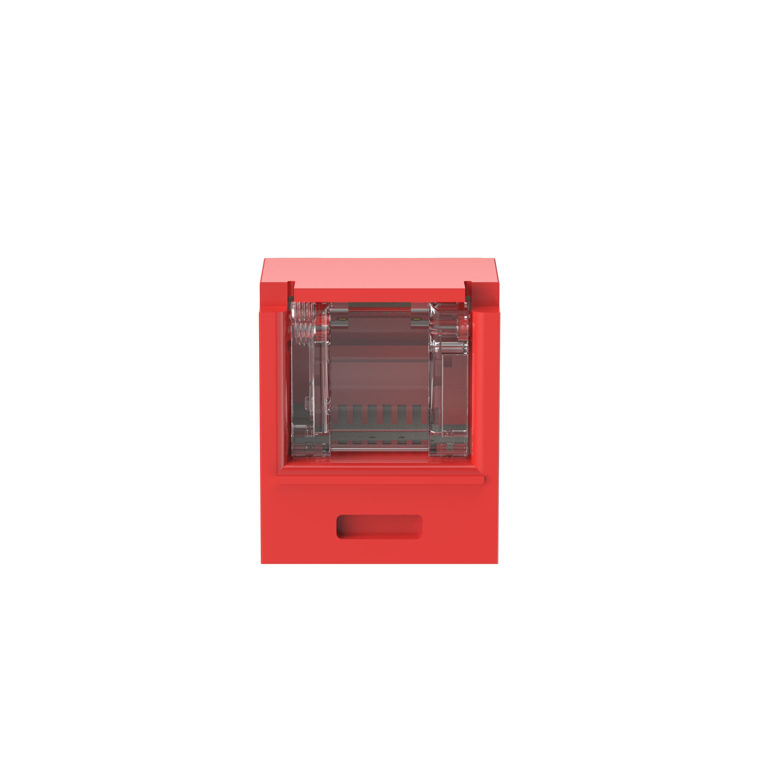 Mini-Com® UTP RJ45 Cat 6A Shuttered TG Jack Module, Red