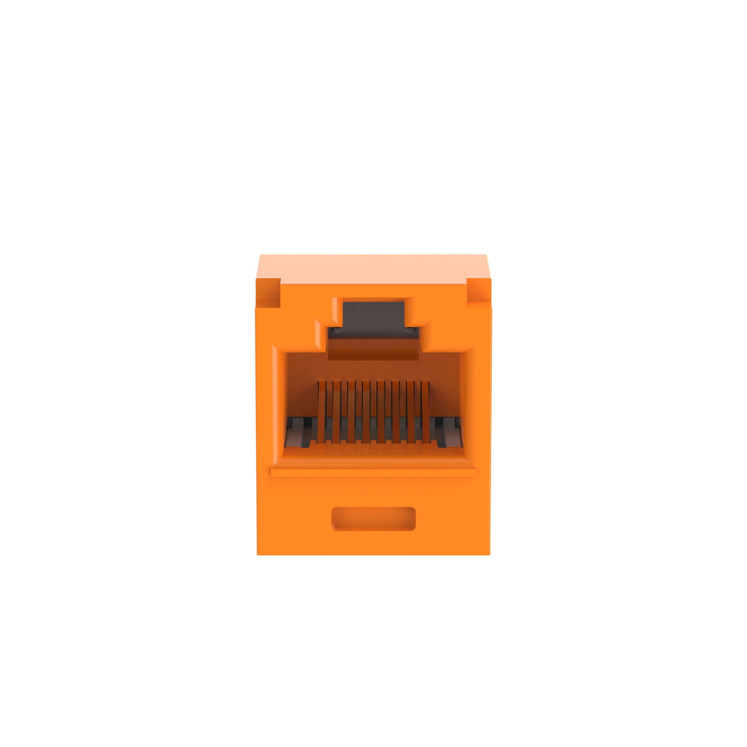 Mini-Com® UTP RJ45 Cat 6A TG Jack Module, Orange, 100 Pack