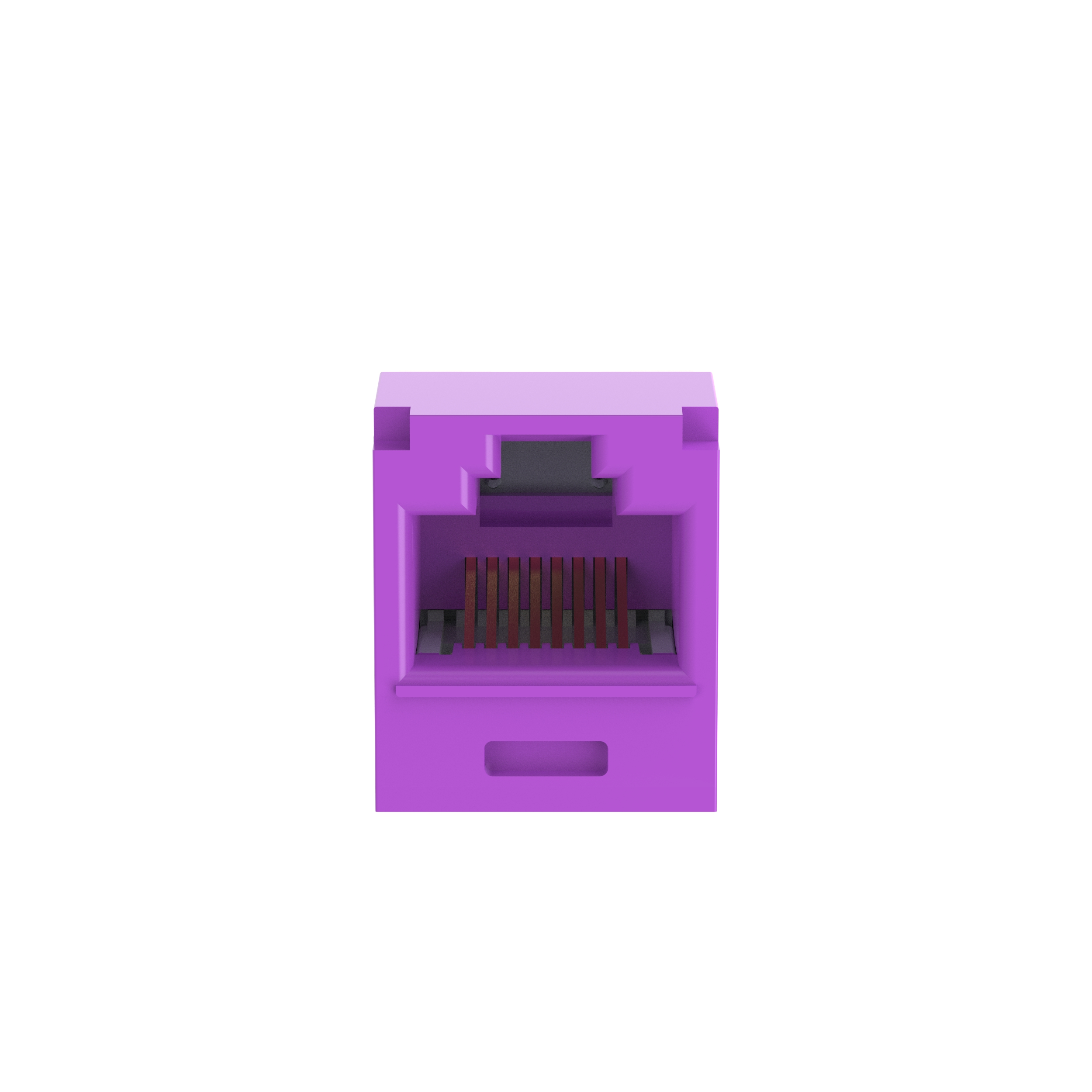 Mini-Com® UTP RJ45 Cat 6A TG Jack Module, Violet, 100 Pack