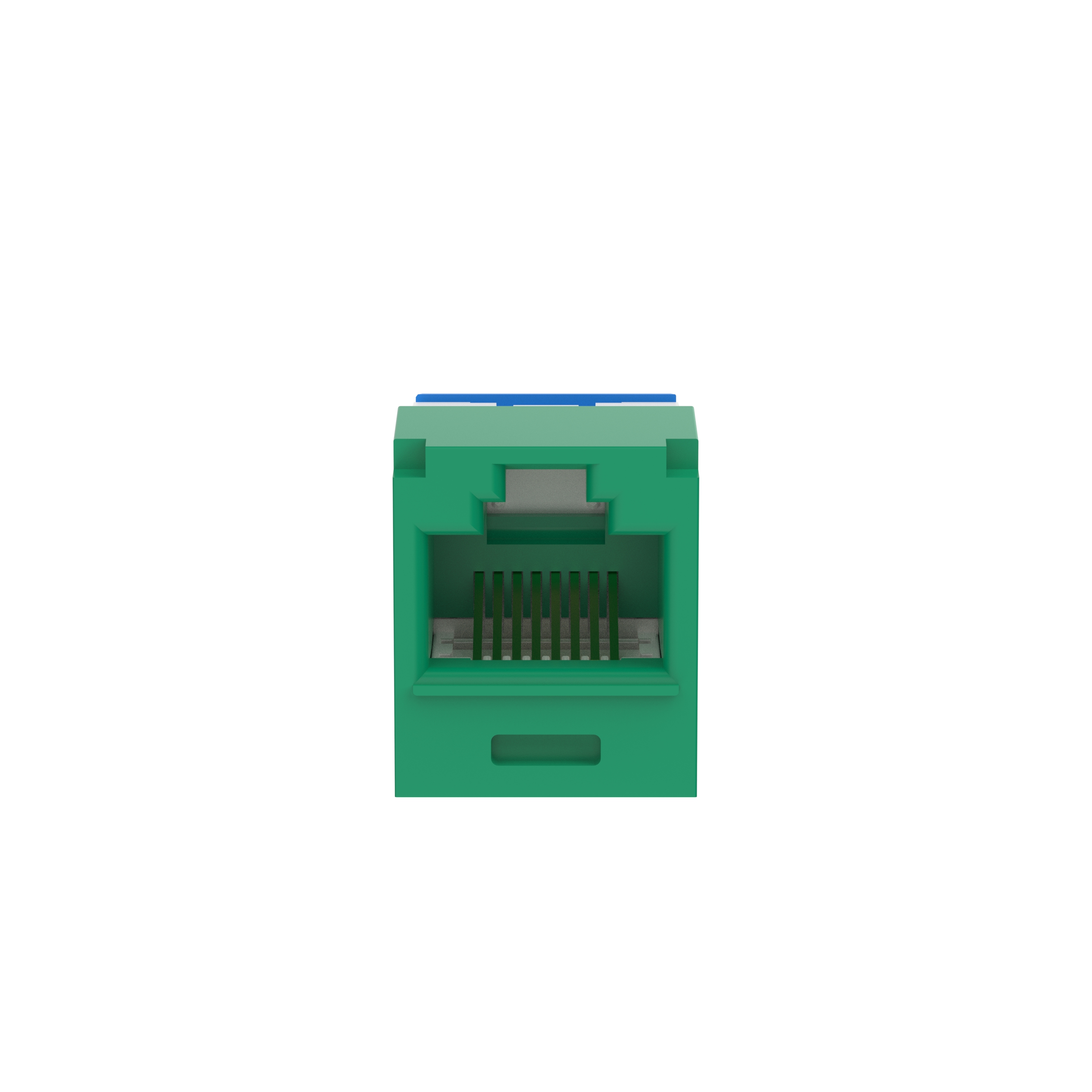 Mini-Com® UTP RJ45 Cat 6A Up/Down TG Jack Module, Green