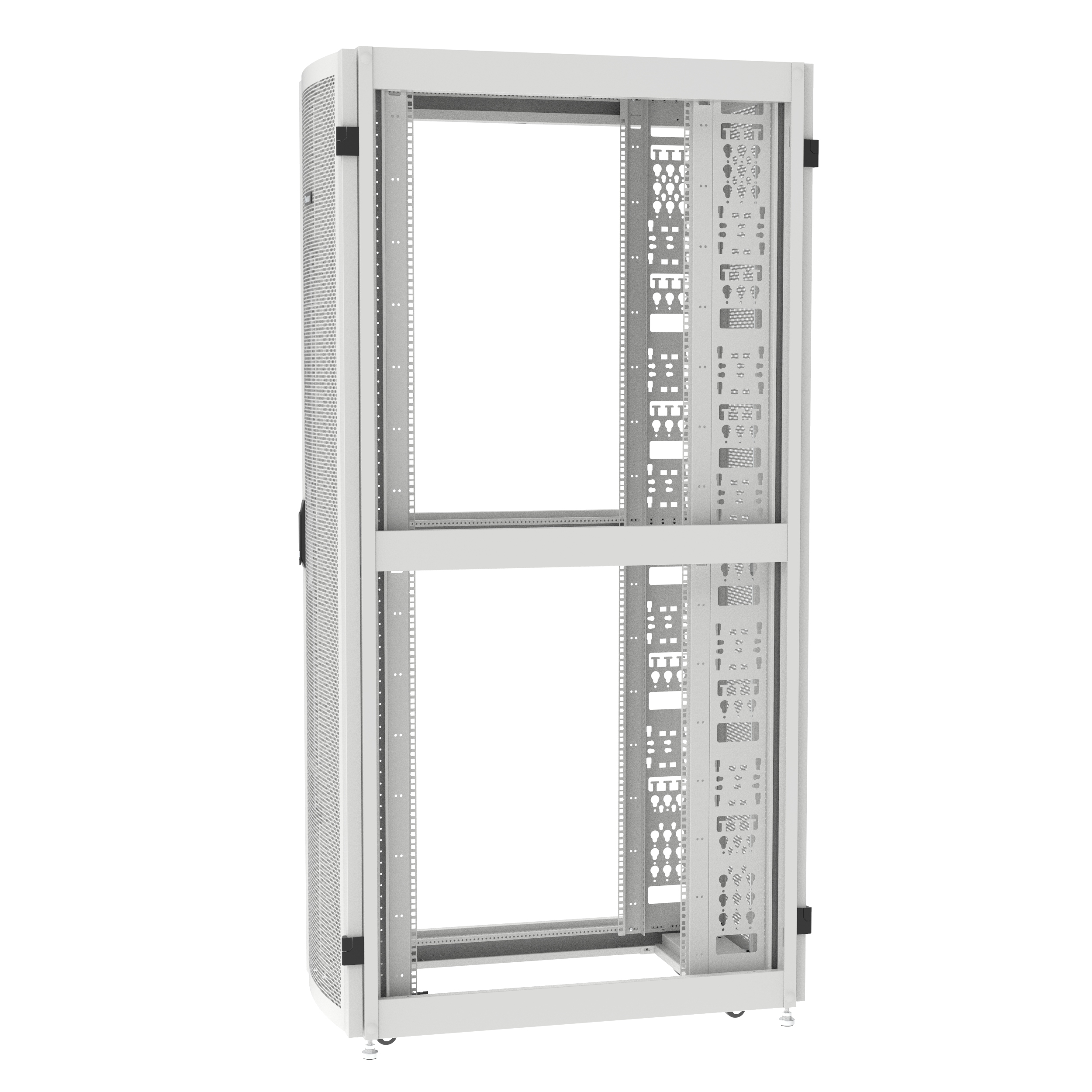 NET-VERSE™ CABINET, 600MM X 48RU X 1000MM, WITHOUT SIDE PANEL, CASTERS, WHITE