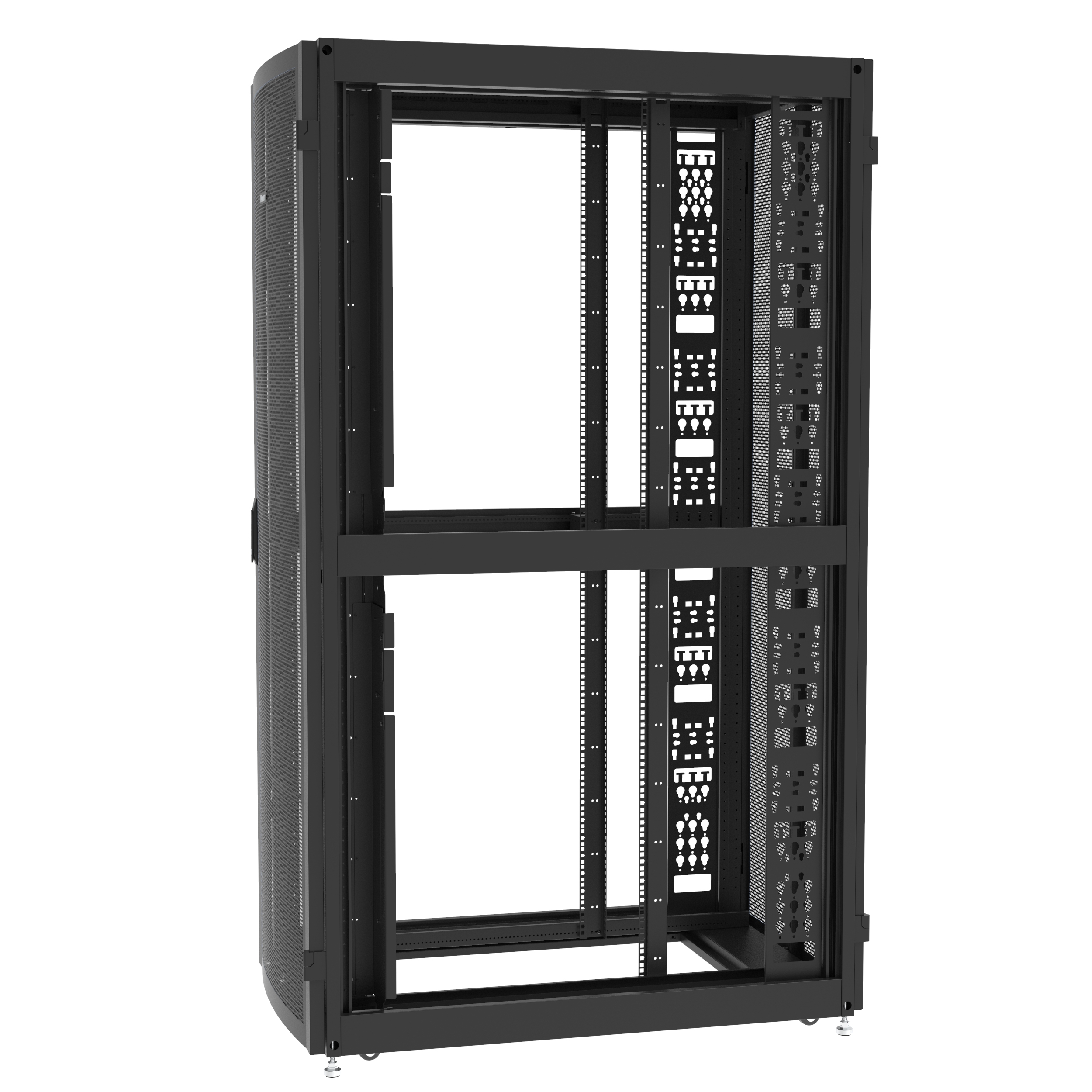 NET-VERSE™ CABINET, 800MM X 48RU X 1200MM, WITHOUT SIDE PANEL, CASTERS, BLACK