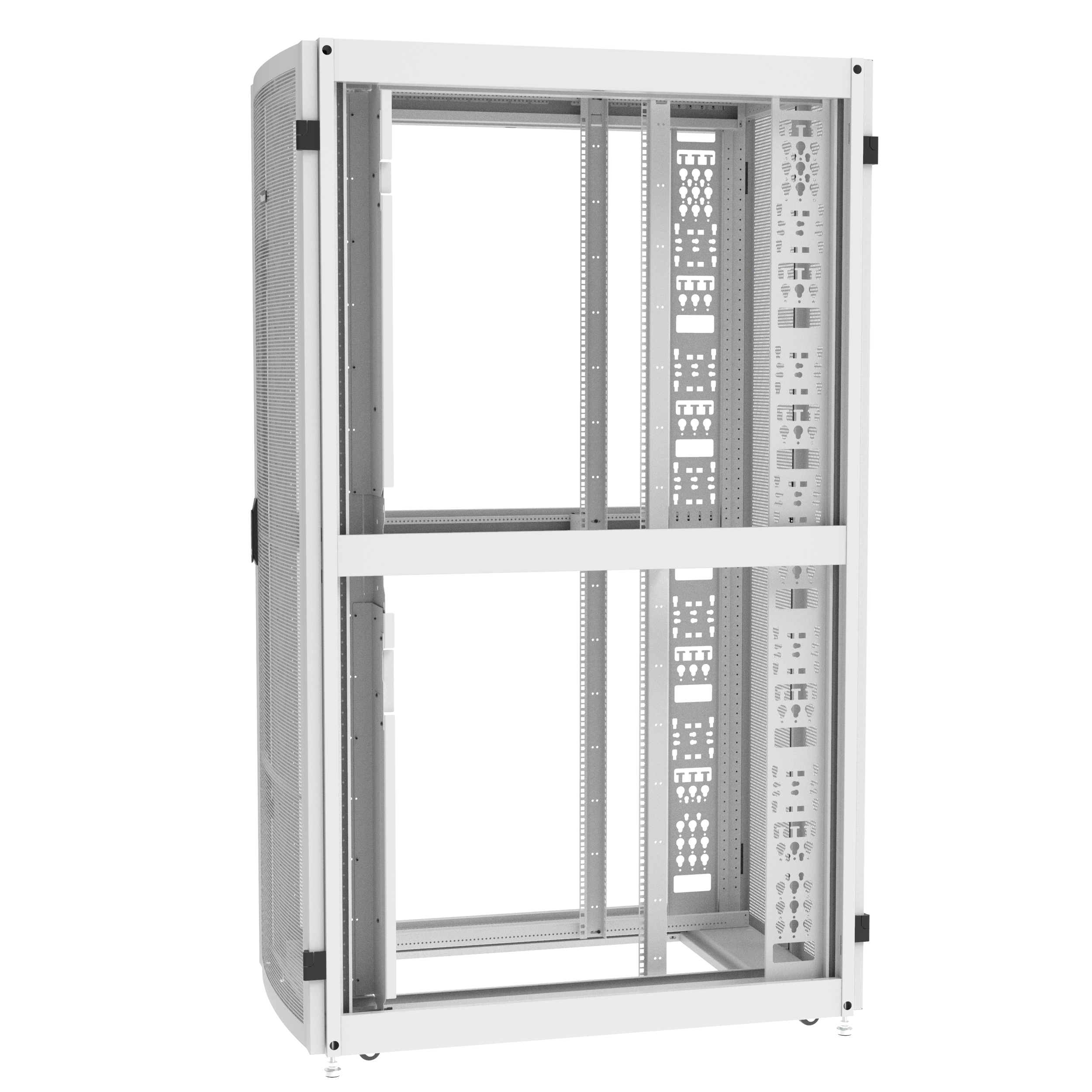 NET-VERSE™ CABINET, 800MM X 48RU X 1200MM, WITHOUT SIDE PANEL, CASTERS, WHITE