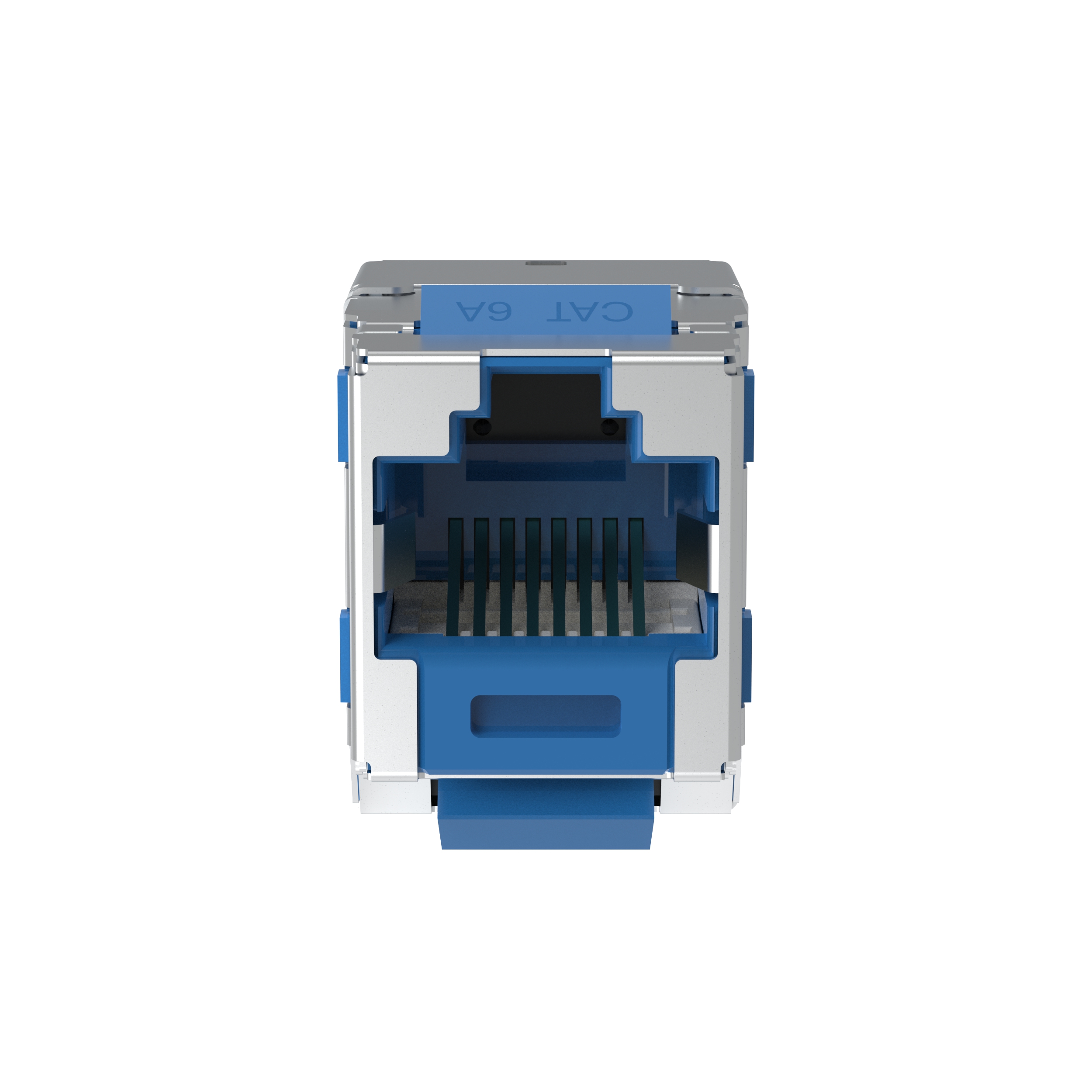 Shielded Keystone RJ45 Jack Module, Cat 6A, Blue