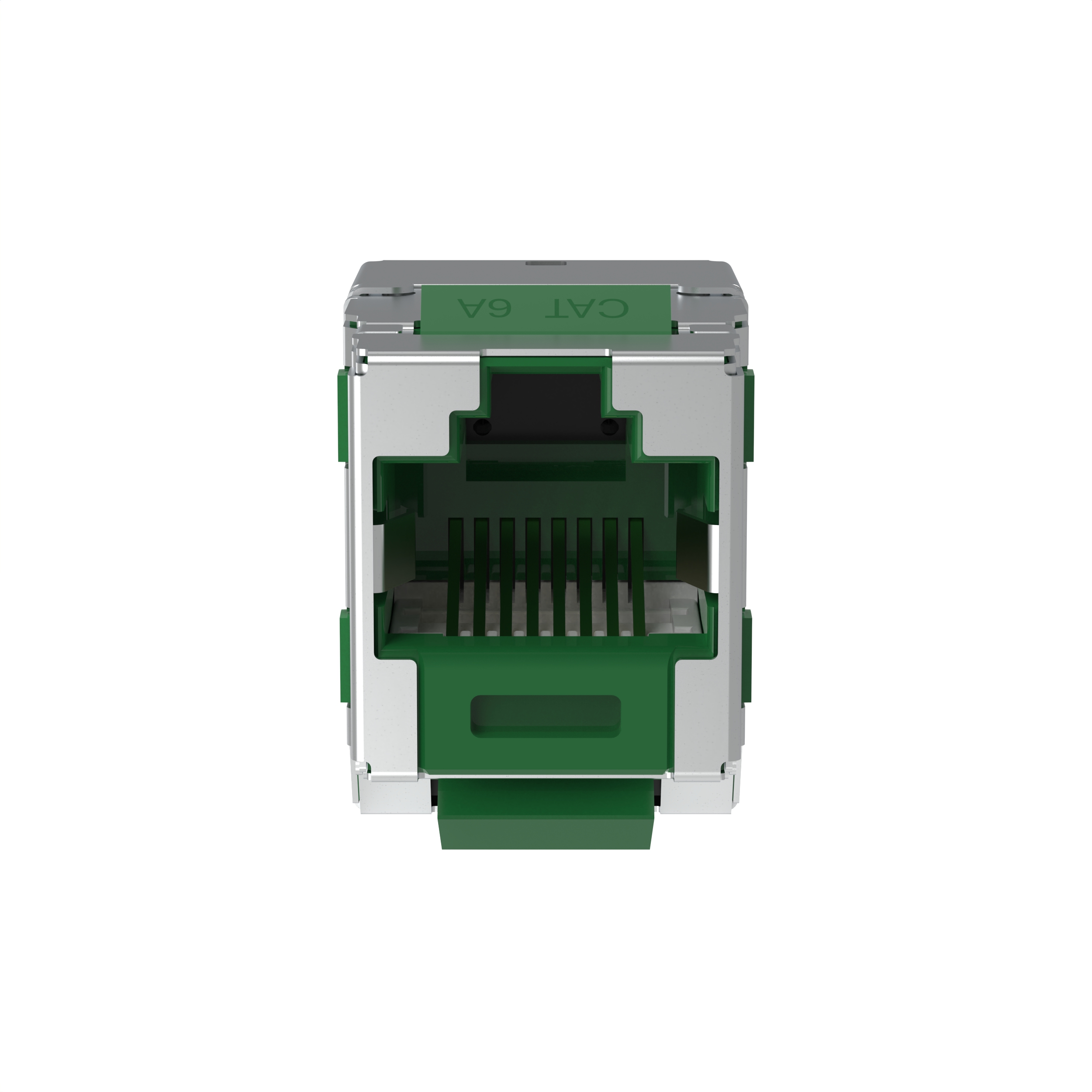 Shielded Keystone RJ45 Jack Module, Cat 6A, Green