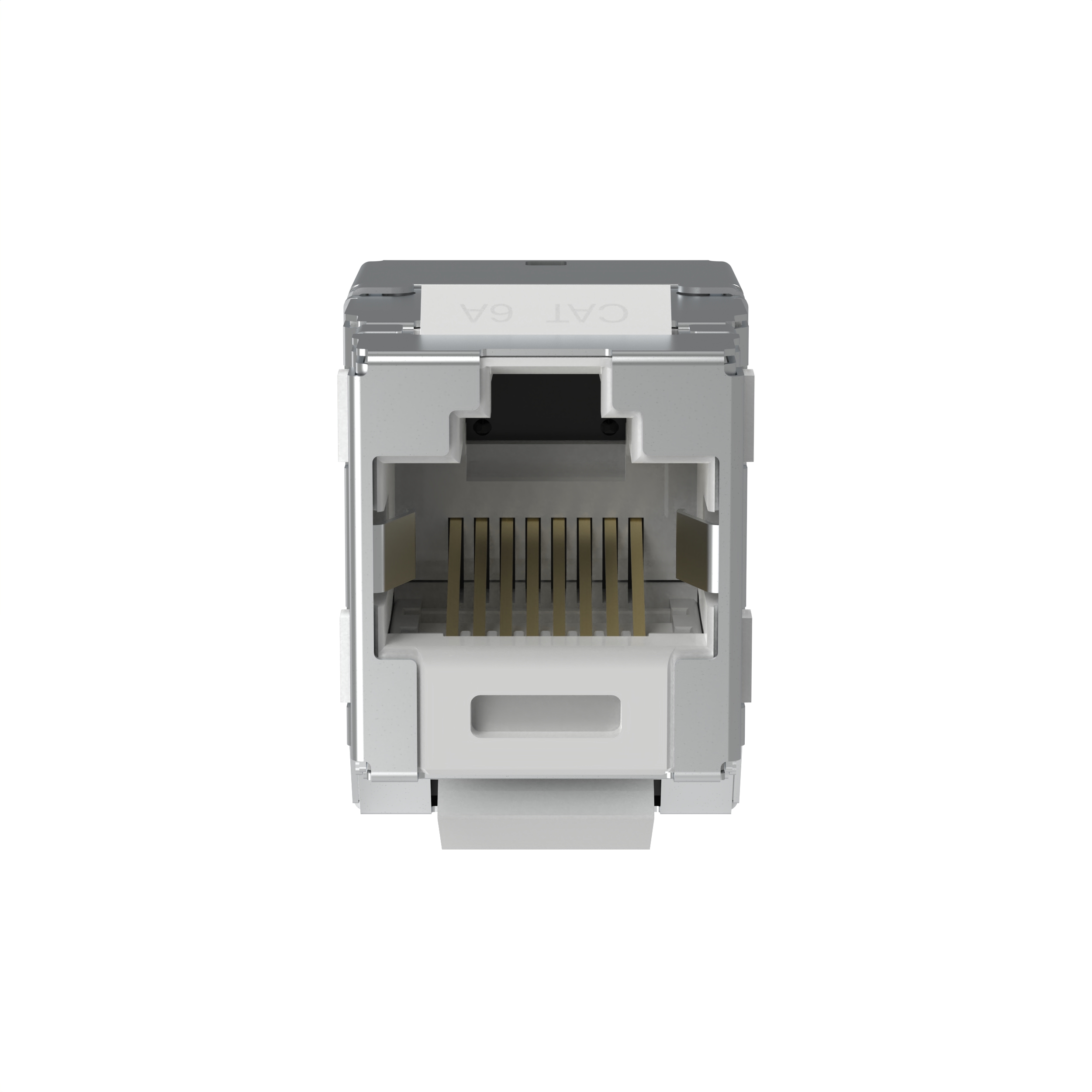 Shielded Keystone RJ45 Jack Module, Cat 6A, White