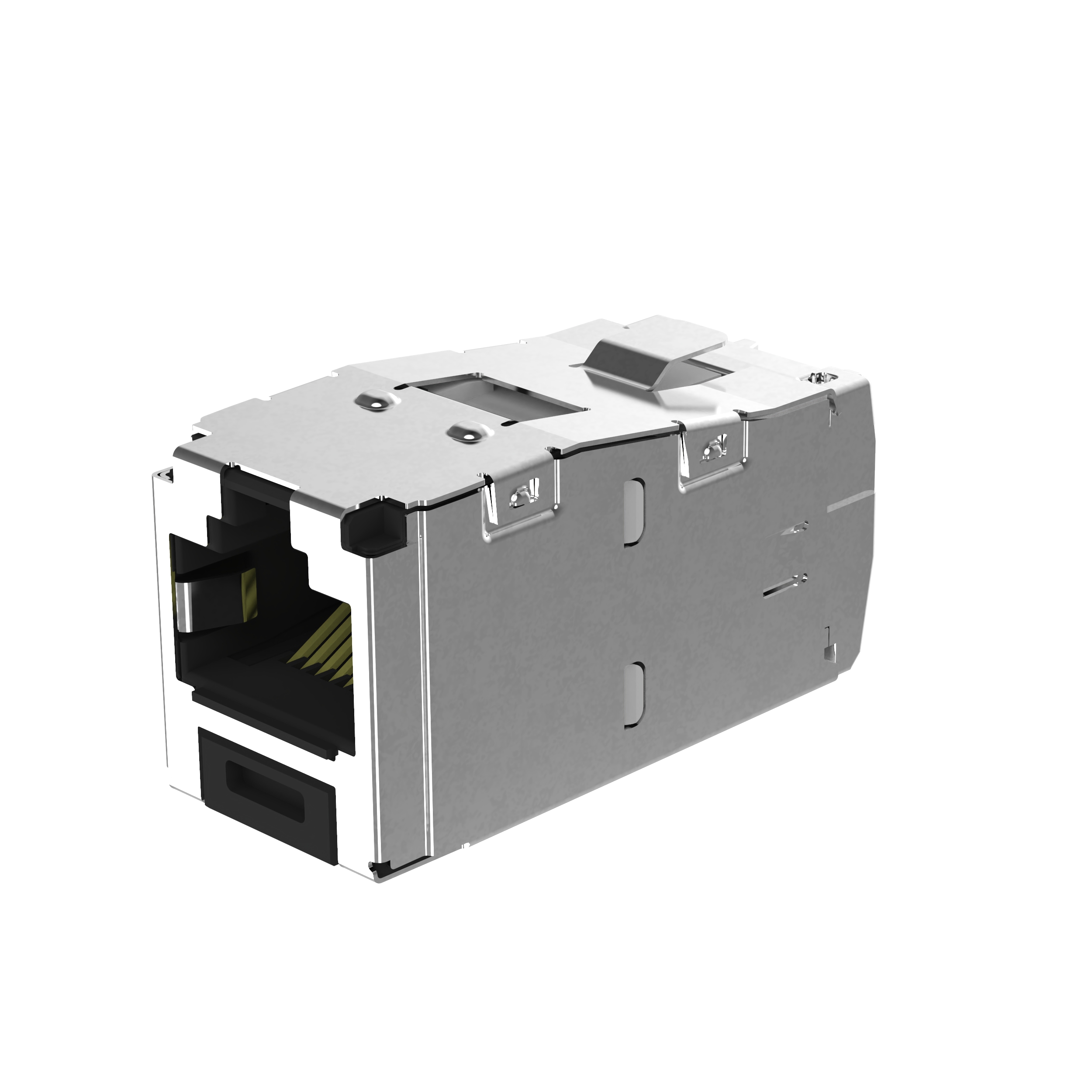 Shielded RJ45 Cat 6A TG Jack Module, Black