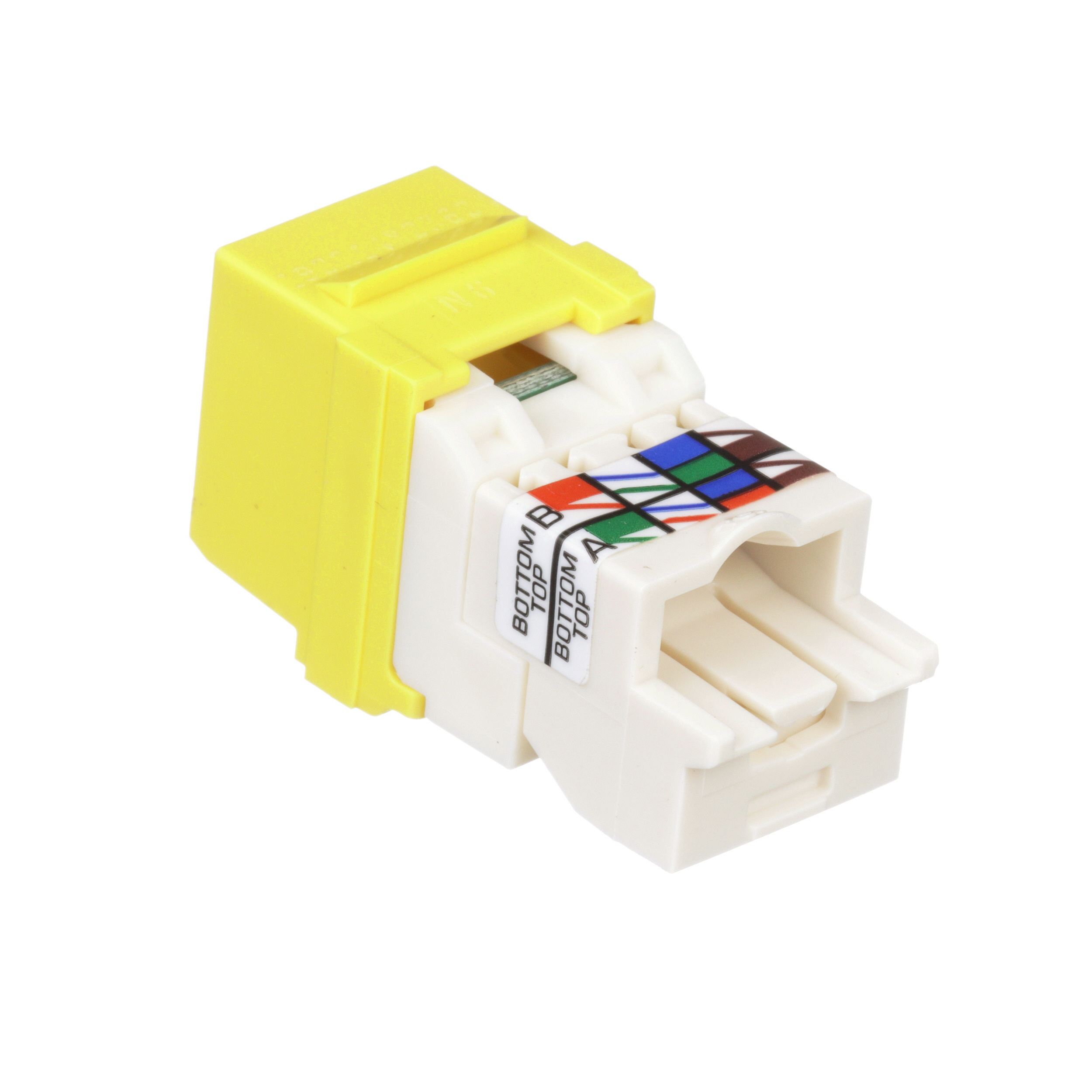 UTP RJ45 Cat 6 Keystone Jack Module, Yellow