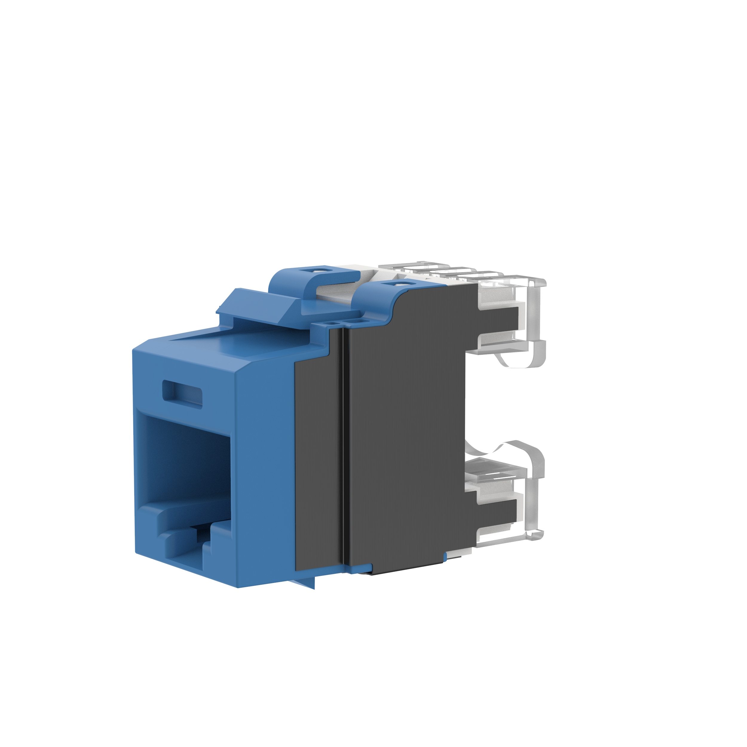 UTP RJ45 Cat 6A Keystone Punchdown Jack Module, BU