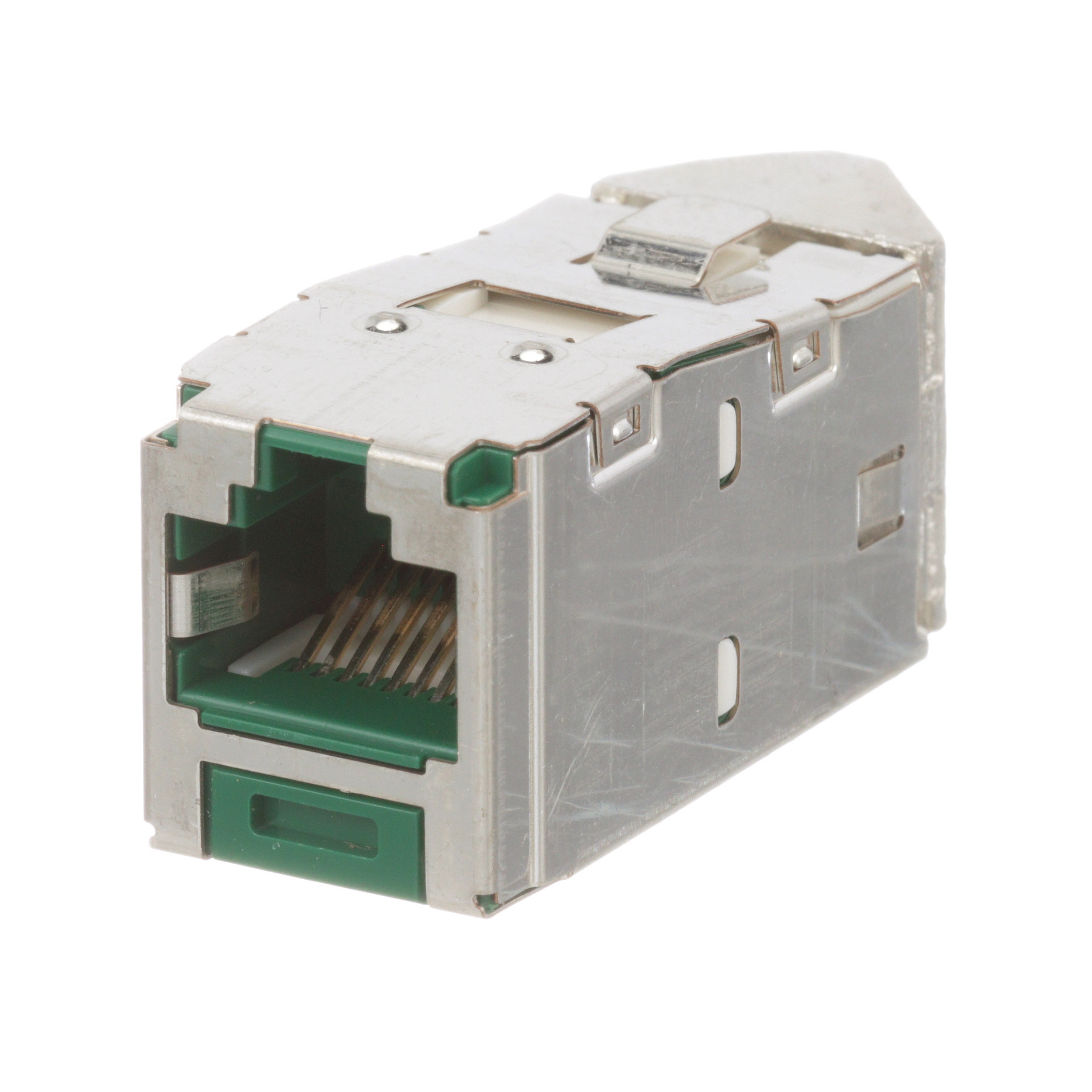 Mini-Com® STP RJ45 Cat 6 Left/Right TG Jack Module, Green