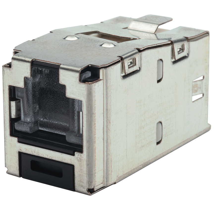 Mini-Com® STP RJ45 Cat 6 Shuttered TG Jack Module, Blue
