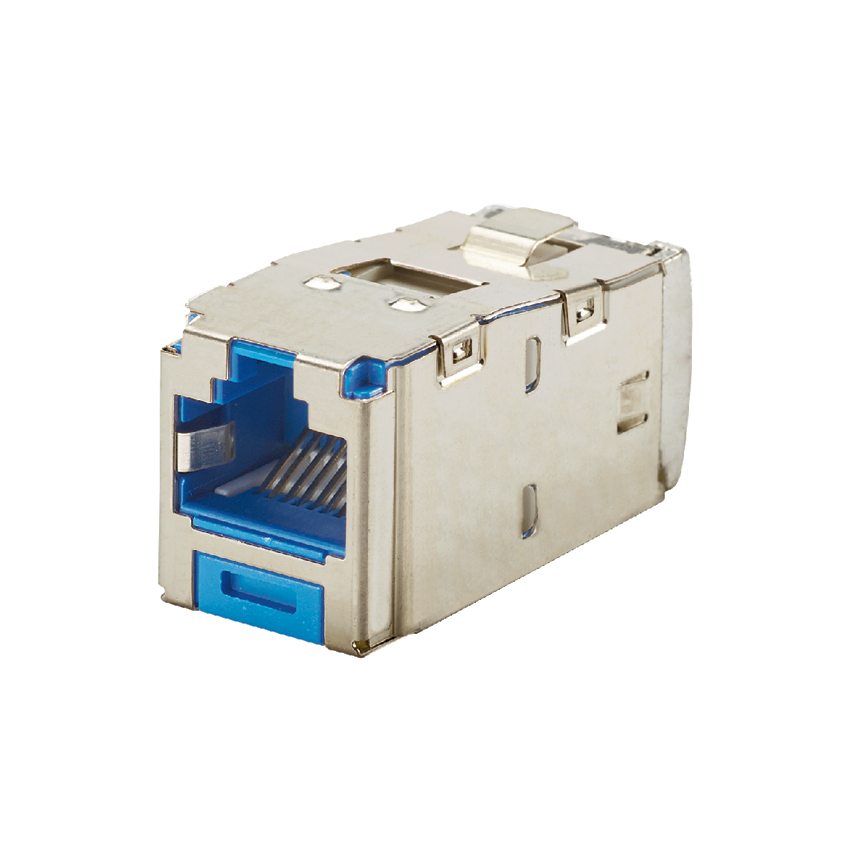 Mini-Com® STP RJ45 Cat 6 TG Jack Module, Blue