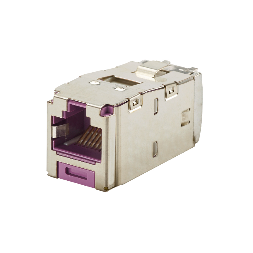 Mini-Com® STP RJ45 Cat 6 TG Jack Module, Violet
