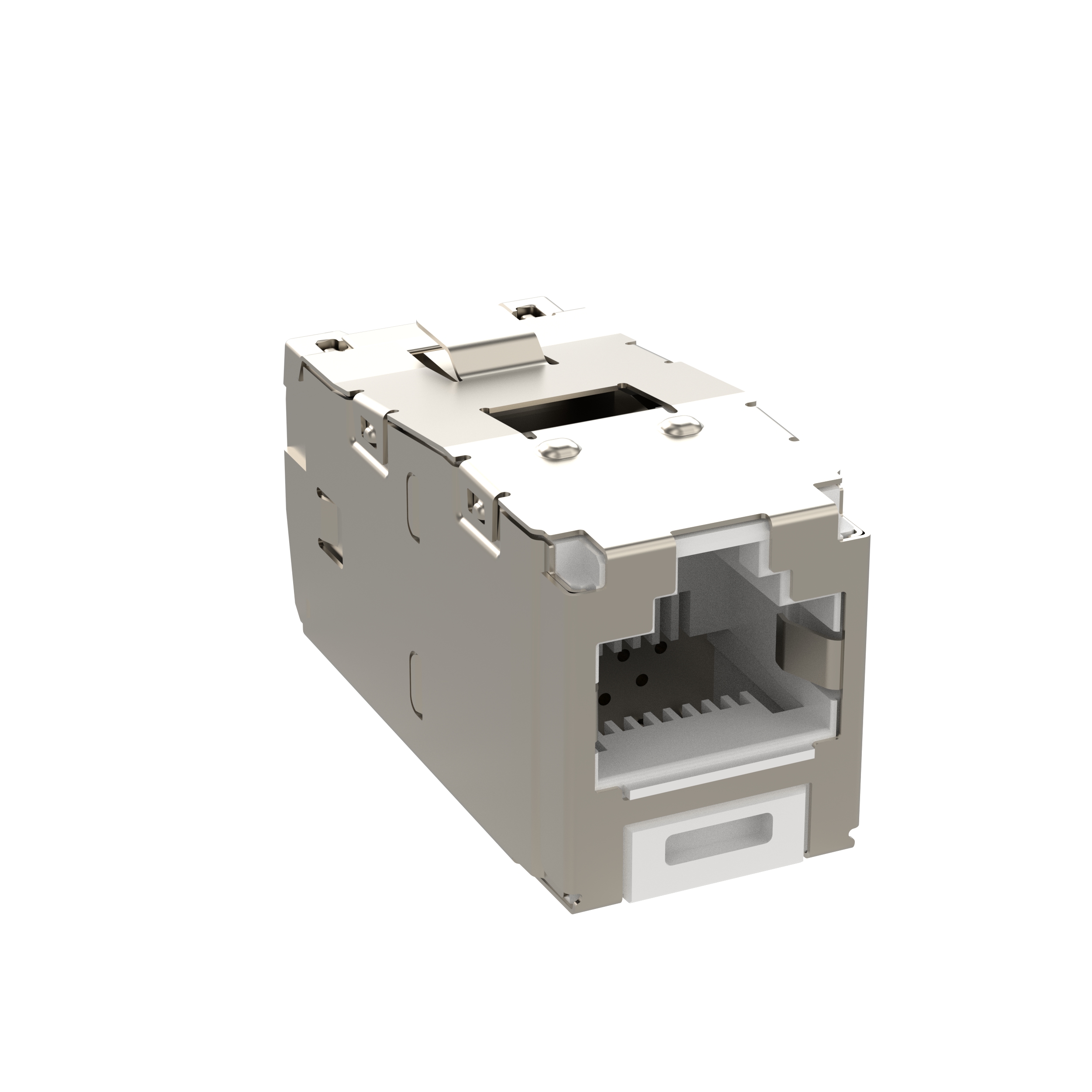 Mini-Com® STP RJ45 Cat 6 TG Jack Module, White