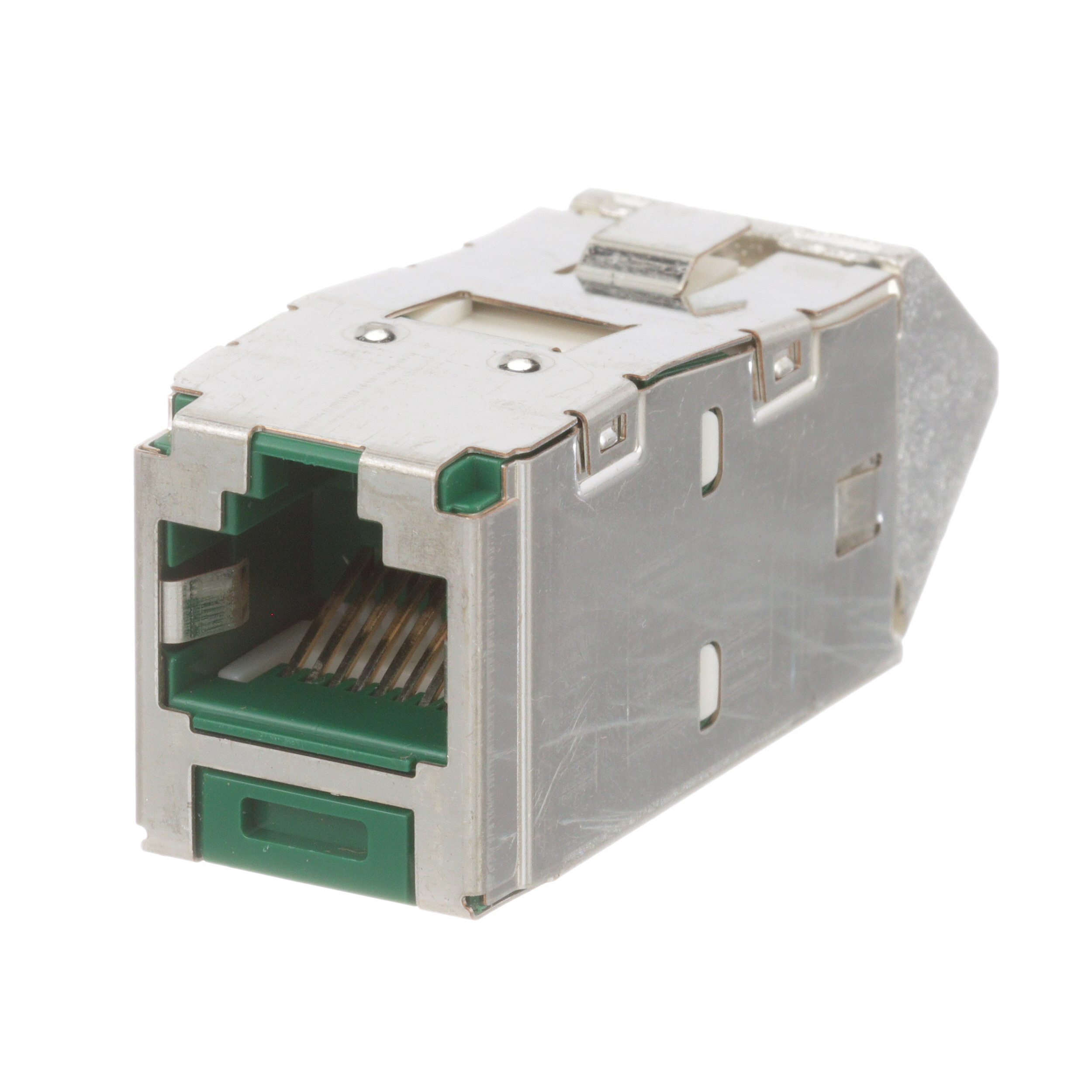 Mini-Com® STP RJ45 Cat 6 Up/Down TG Jack Module, Green
