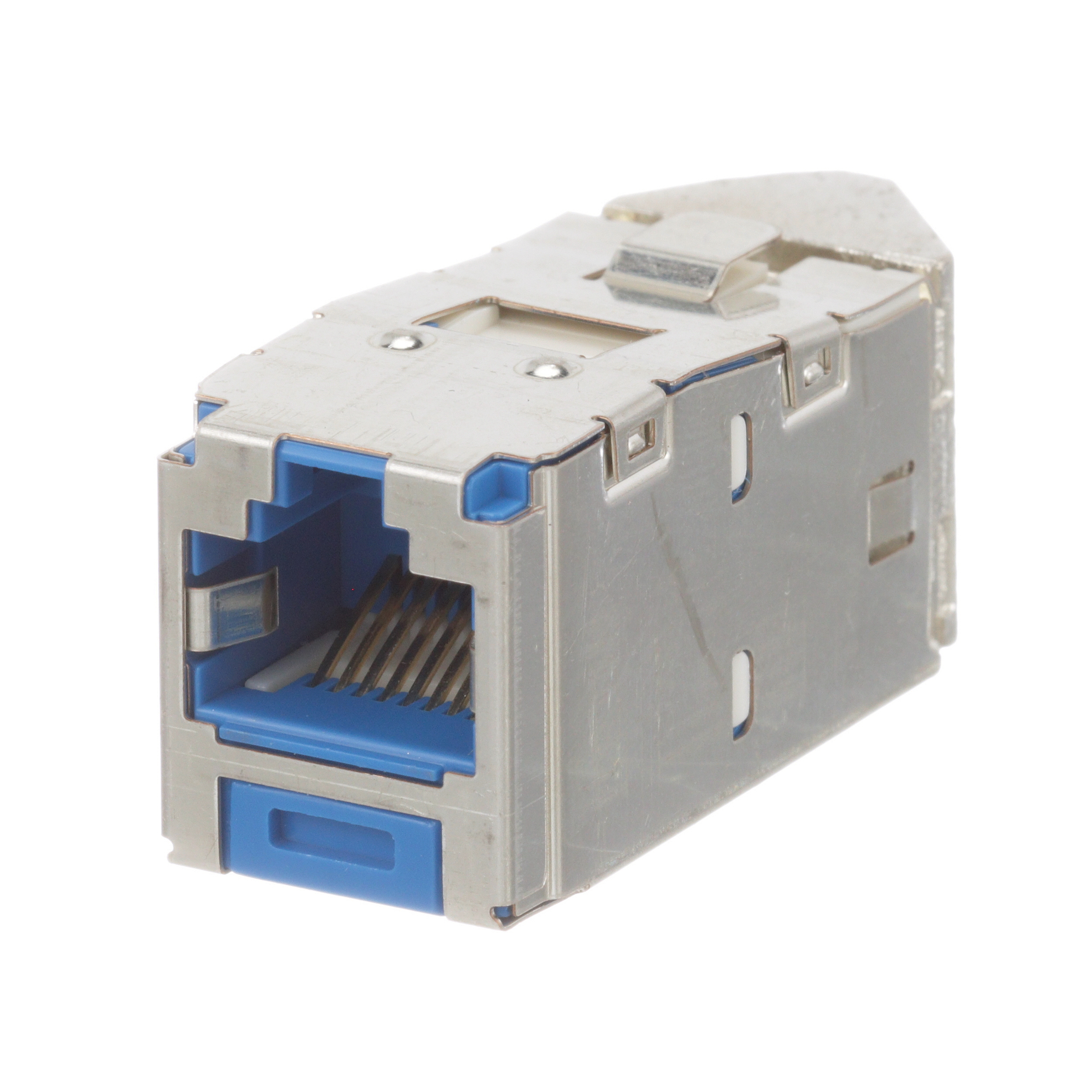Mini-Com® STP RJ45 Cat 6A Left/Right TG Jack Module, Blue