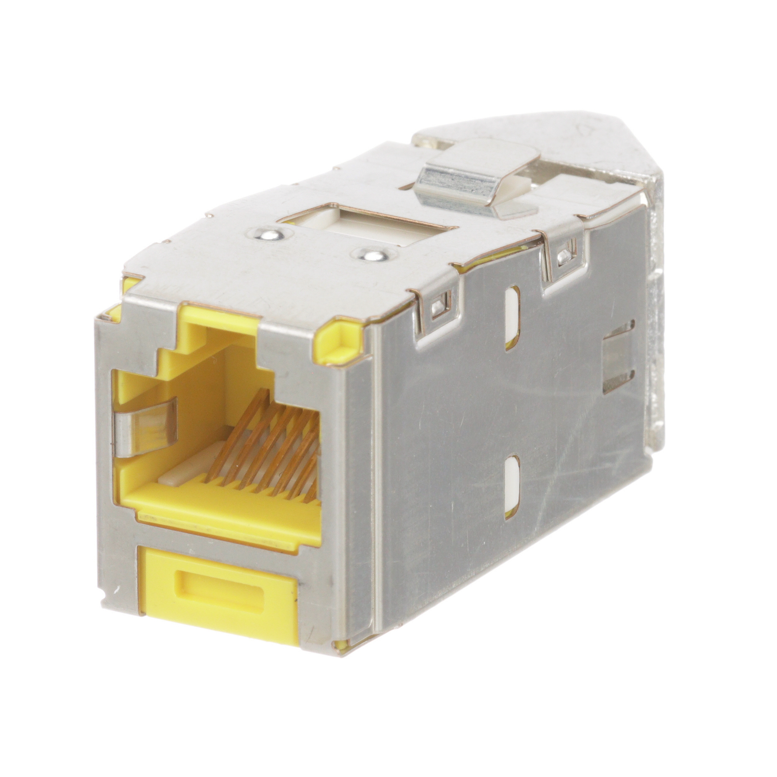 Mini-Com® STP RJ45 Cat 6A Left/Right TG Jack Module, Yellow