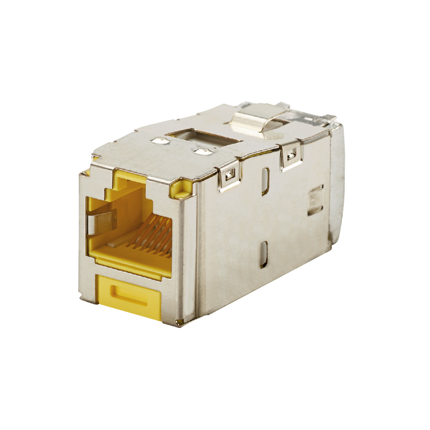 Mini-Com® STP RJ45 Cat 6A TG Jack Module, Yellow