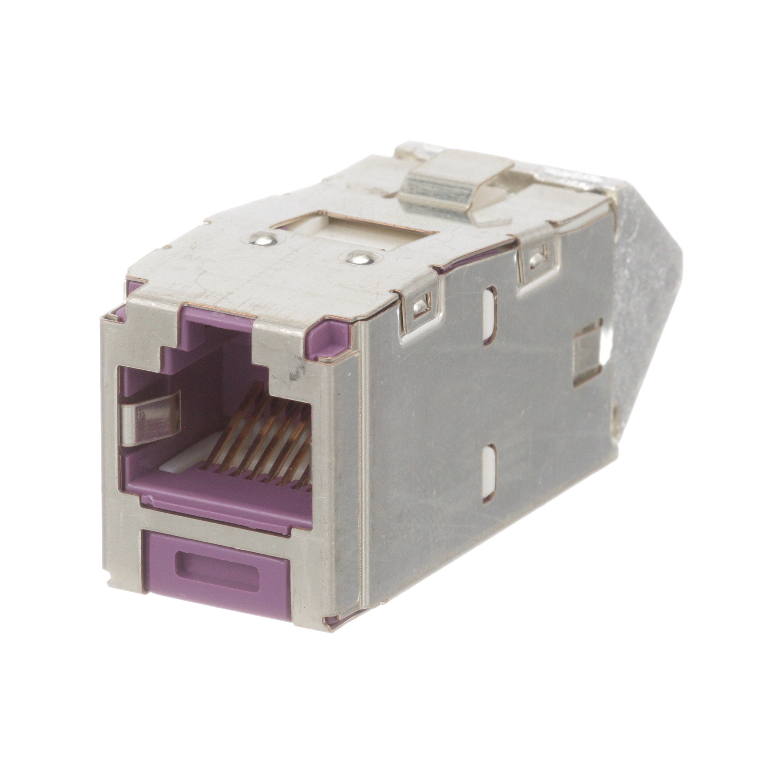 Mini-Com® STP RJ45 Cat 6A Up/Down TG Jack Module, Violet