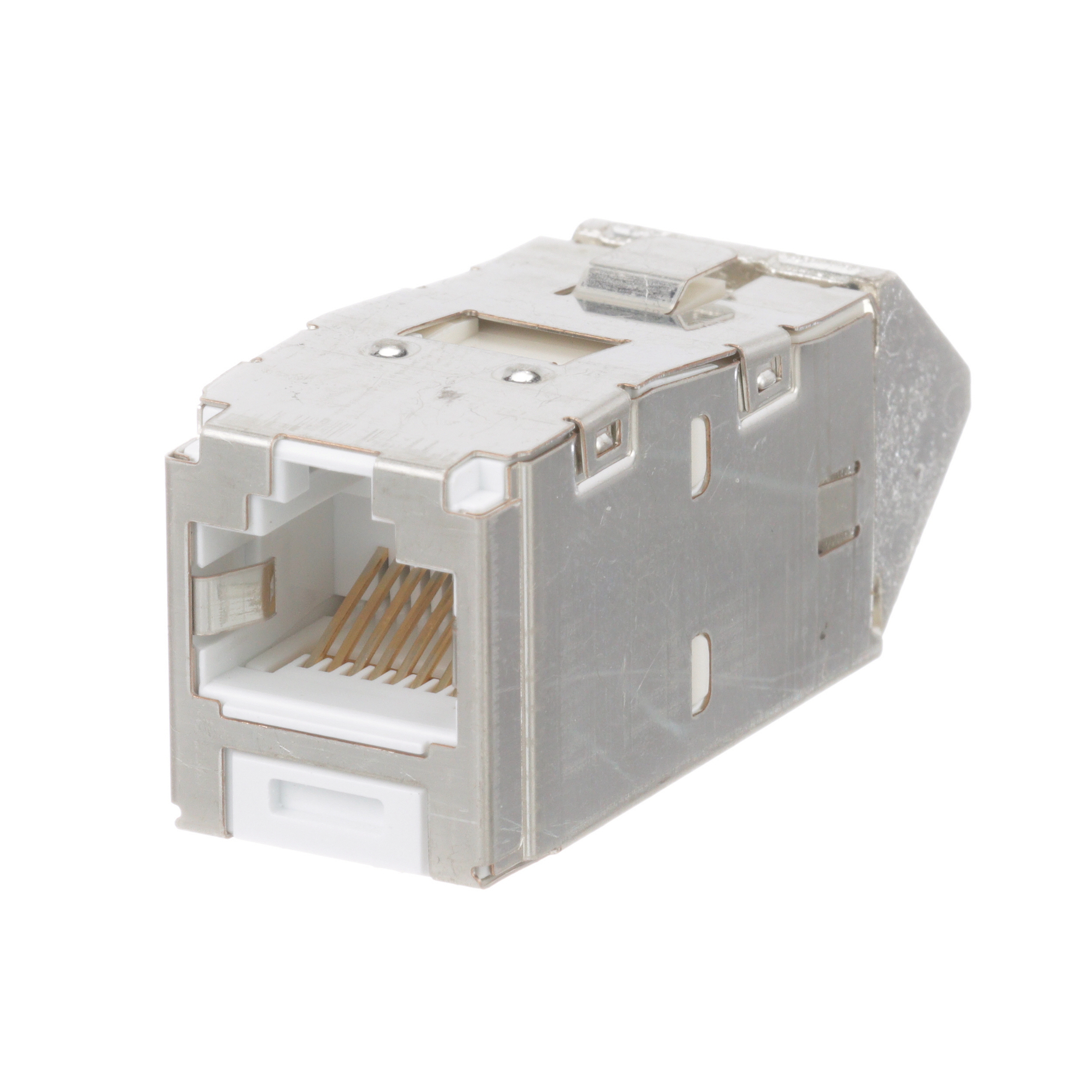 Mini-Com® STP RJ45 Cat 6A Up/Down TG Jack Module, White
