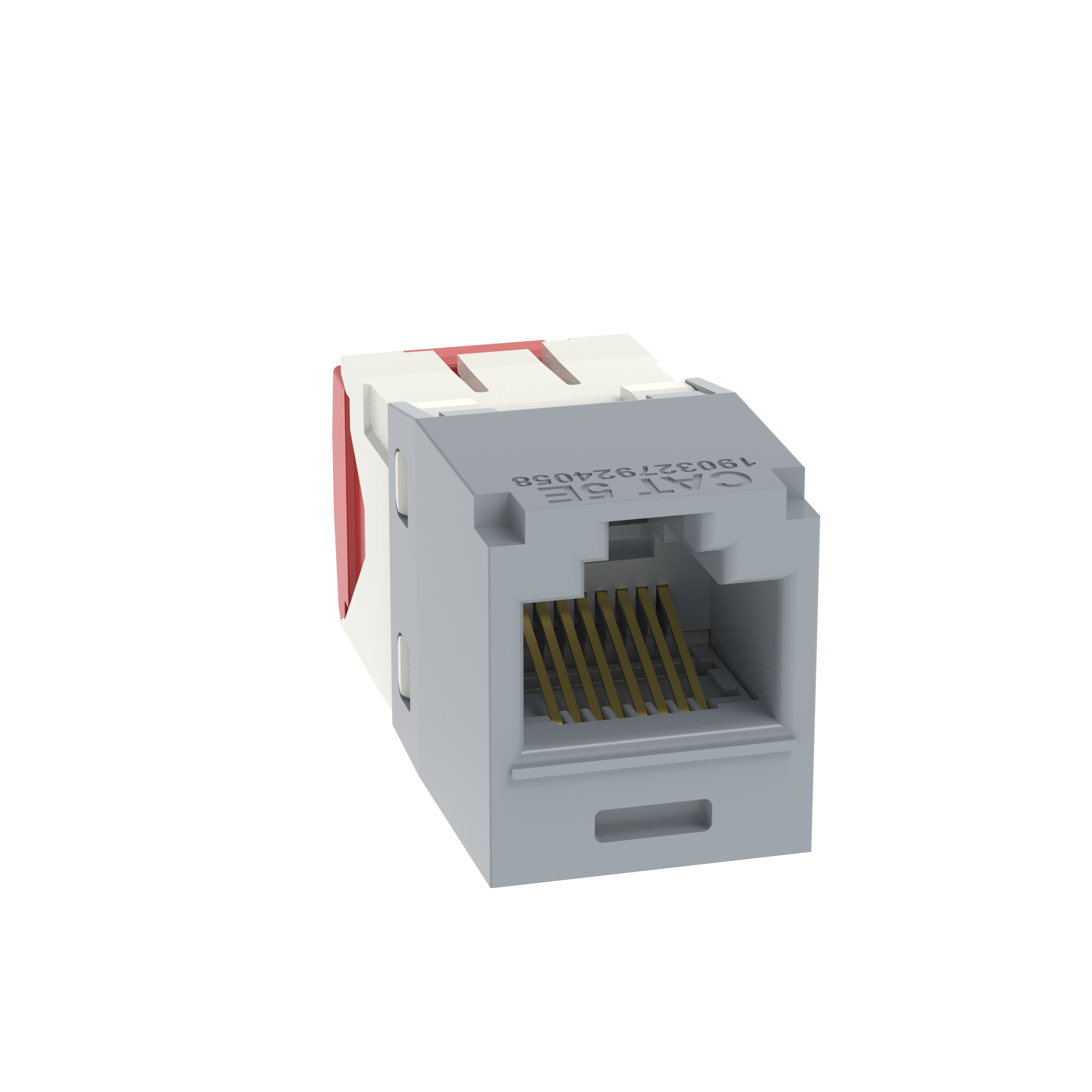 Mini-Com® UTP RJ45 Cat 5e TG Jack Module, Int'l Gray, 24 Pack