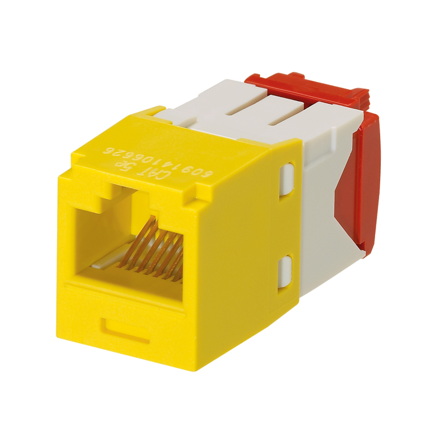 Mini-Com® UTP RJ45 Cat 5e TG Jack Module, Yellow
