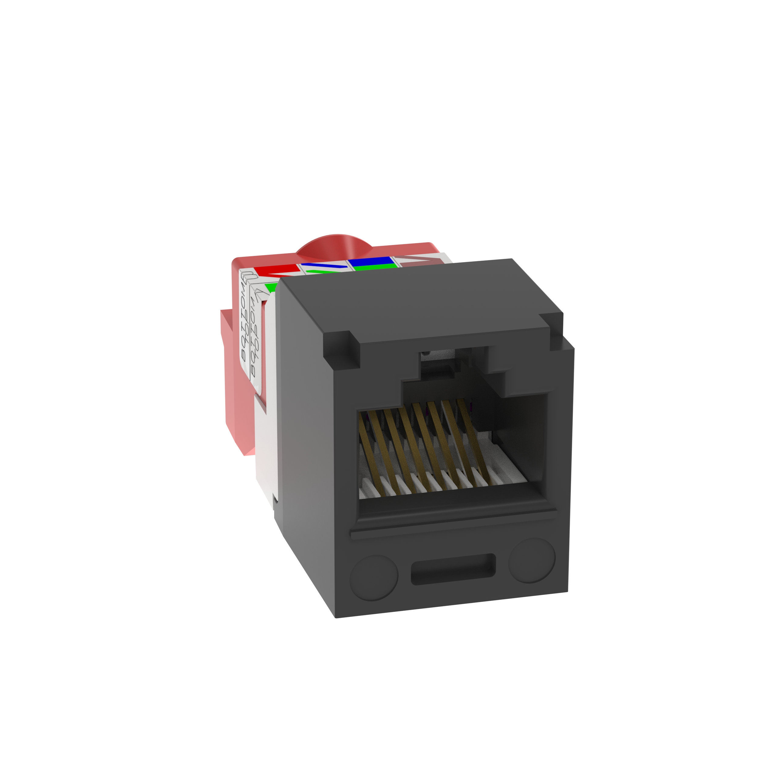 Mini-Com® UTP RJ45 Cat 5e TP-Style Jack Module, Black