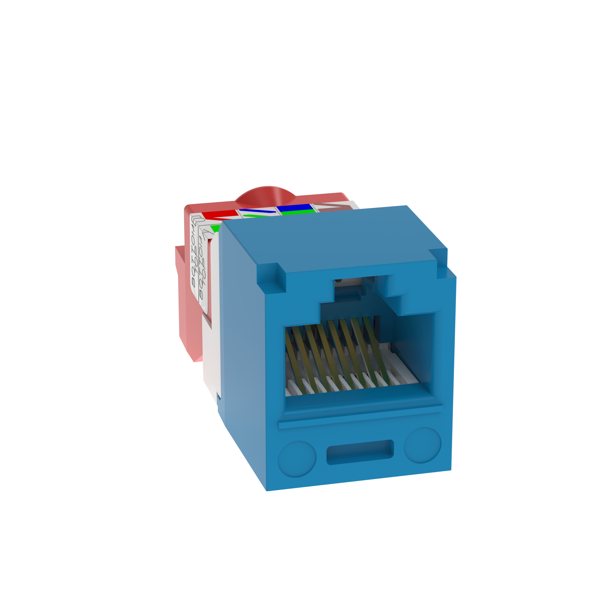 Mini-Com® UTP RJ45 Cat 5e TP-Style Jack Module, Blue