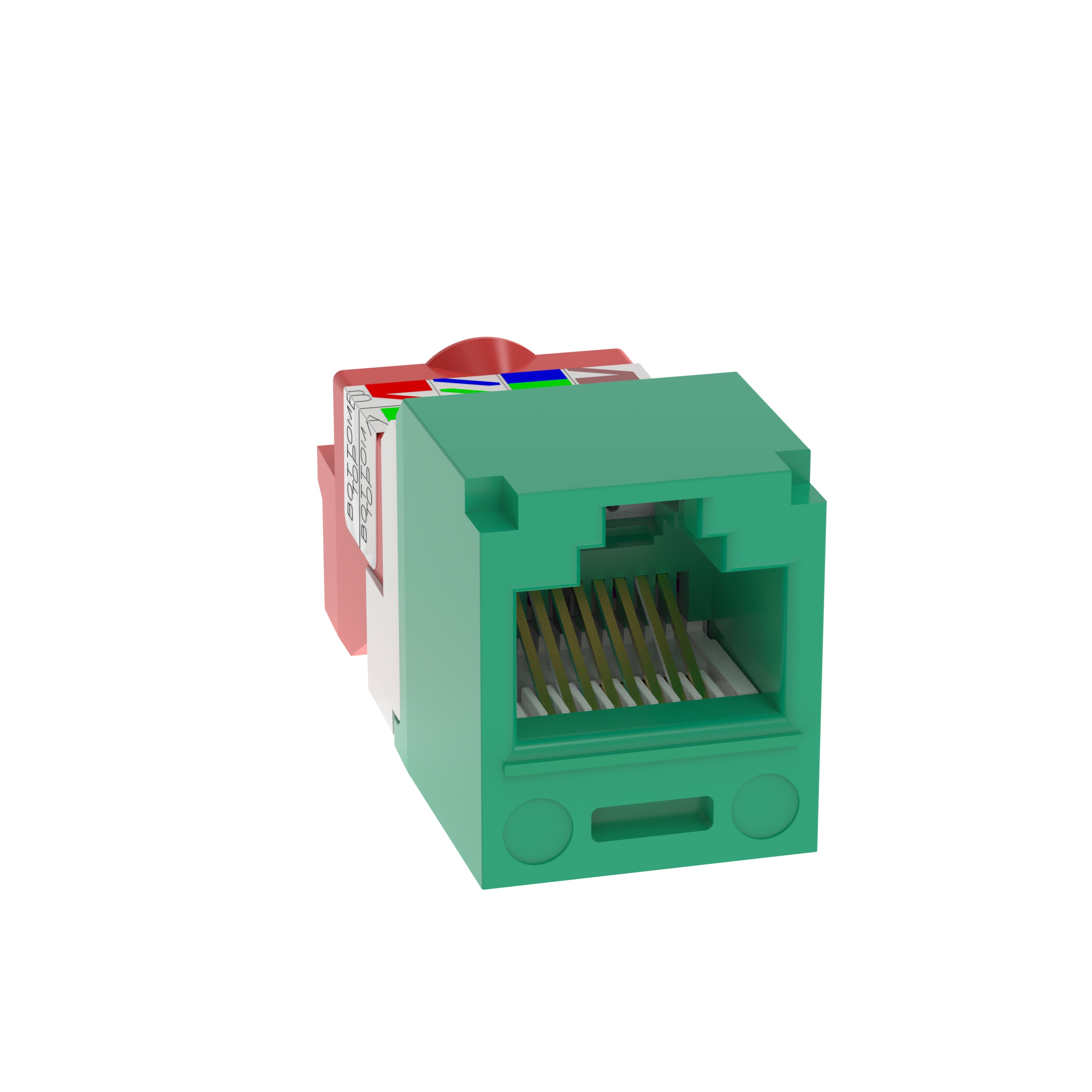 Mini-Com® UTP RJ45 Cat 5e TP-Style Jack Module, Green