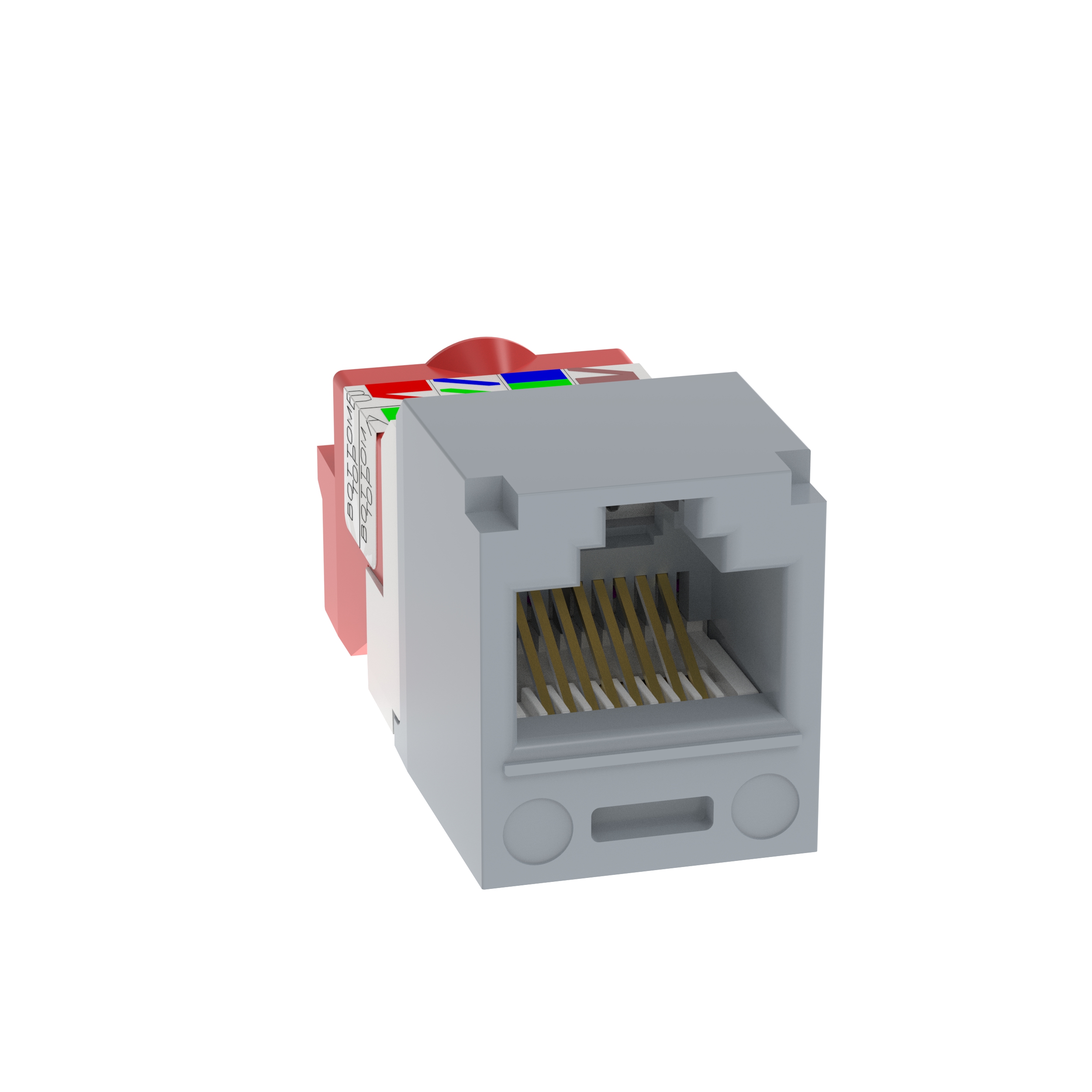 Mini-Com® UTP RJ45 Cat 5e TP-Style Jack Module, Int'l Gray