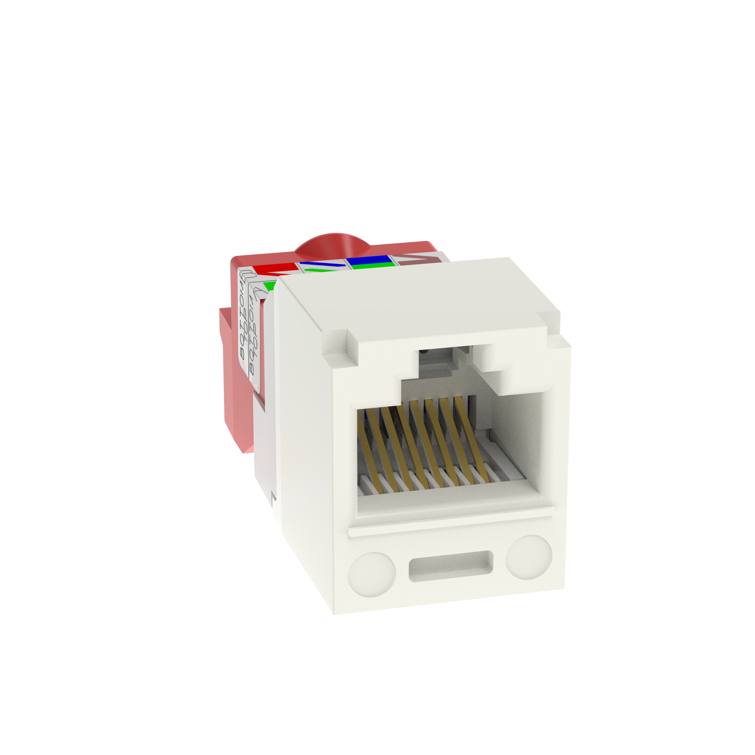 Mini-Com® UTP RJ45 Cat 5e TP-Style Jack Module, Off White