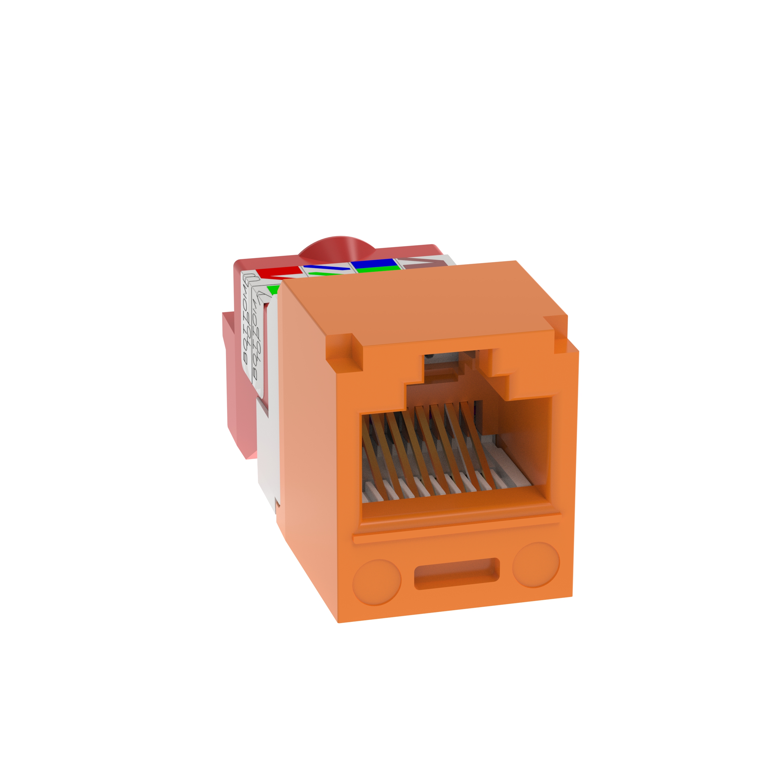 Mini-Com® UTP RJ45 Cat 5e TP-Style Jack Module, Orange
